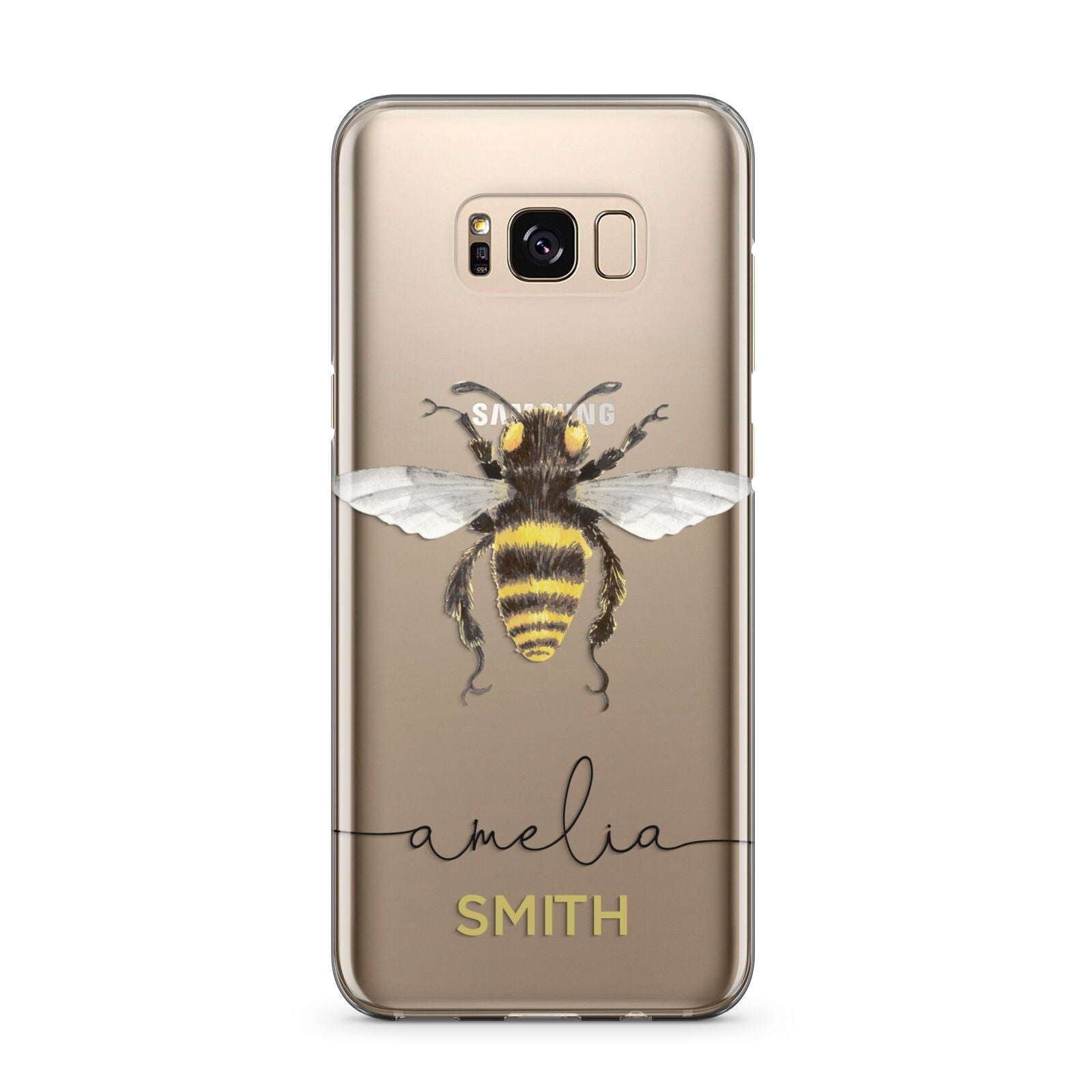 Watercolour Bee Personalised Name Samsung Galaxy S8 Plus Case