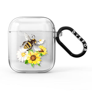 Watercolour Bee and Sunflowers AirPods Case