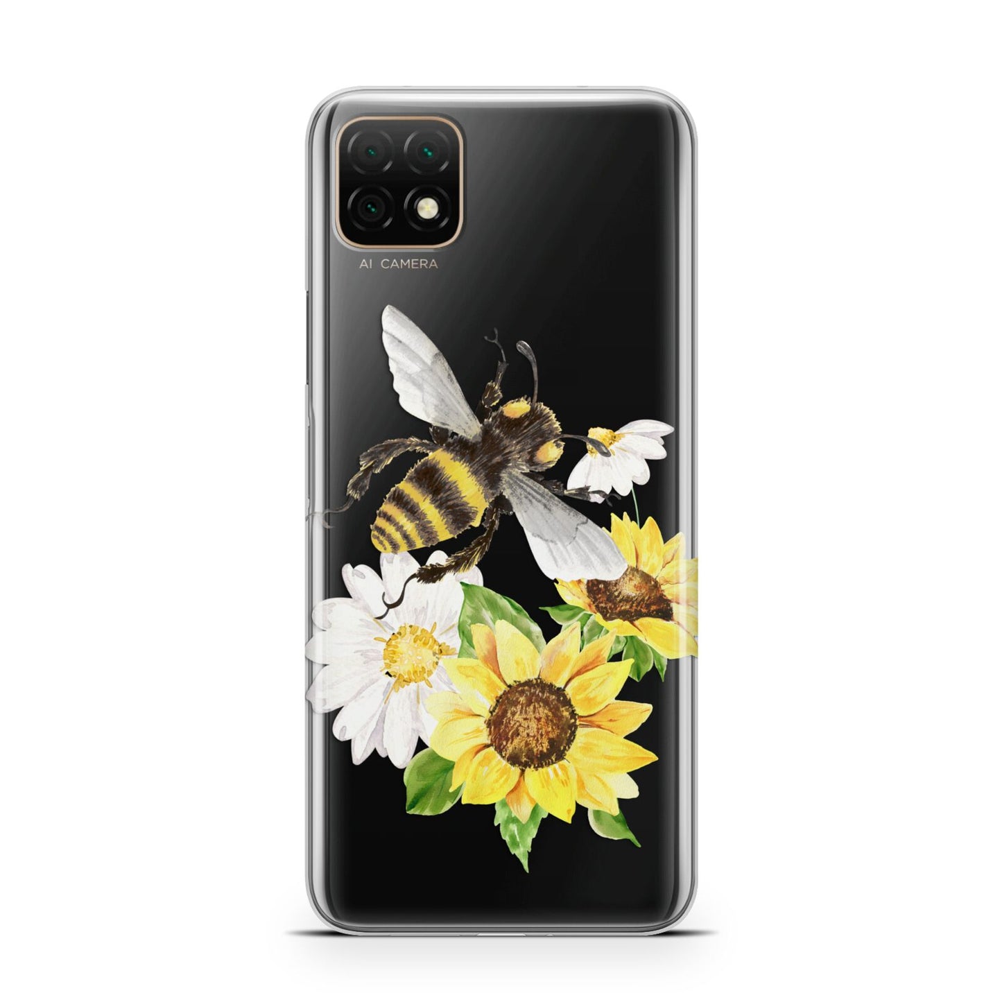 Watercolour Bee and Sunflowers Huawei Enjoy 20 Phone Case