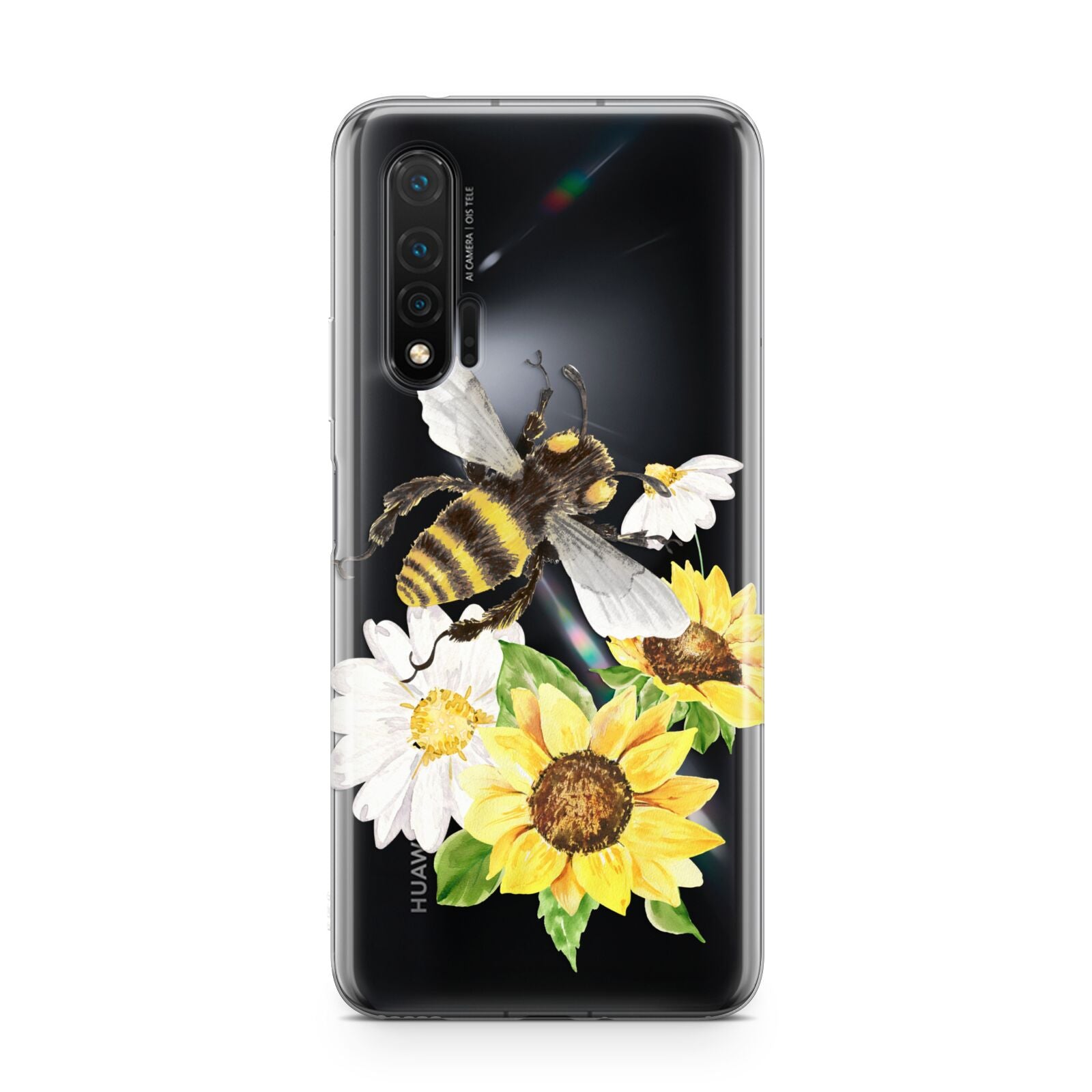 Watercolour Bee and Sunflowers Huawei Nova 6 Phone Case