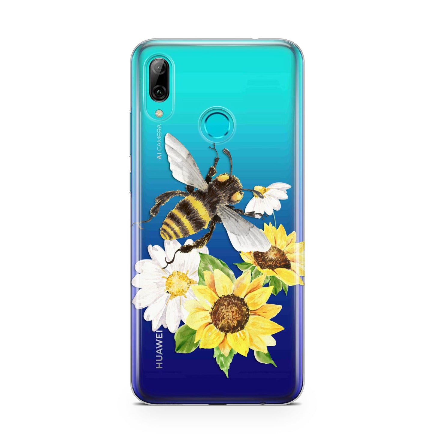 Watercolour Bee and Sunflowers Huawei P Smart 2019 Case