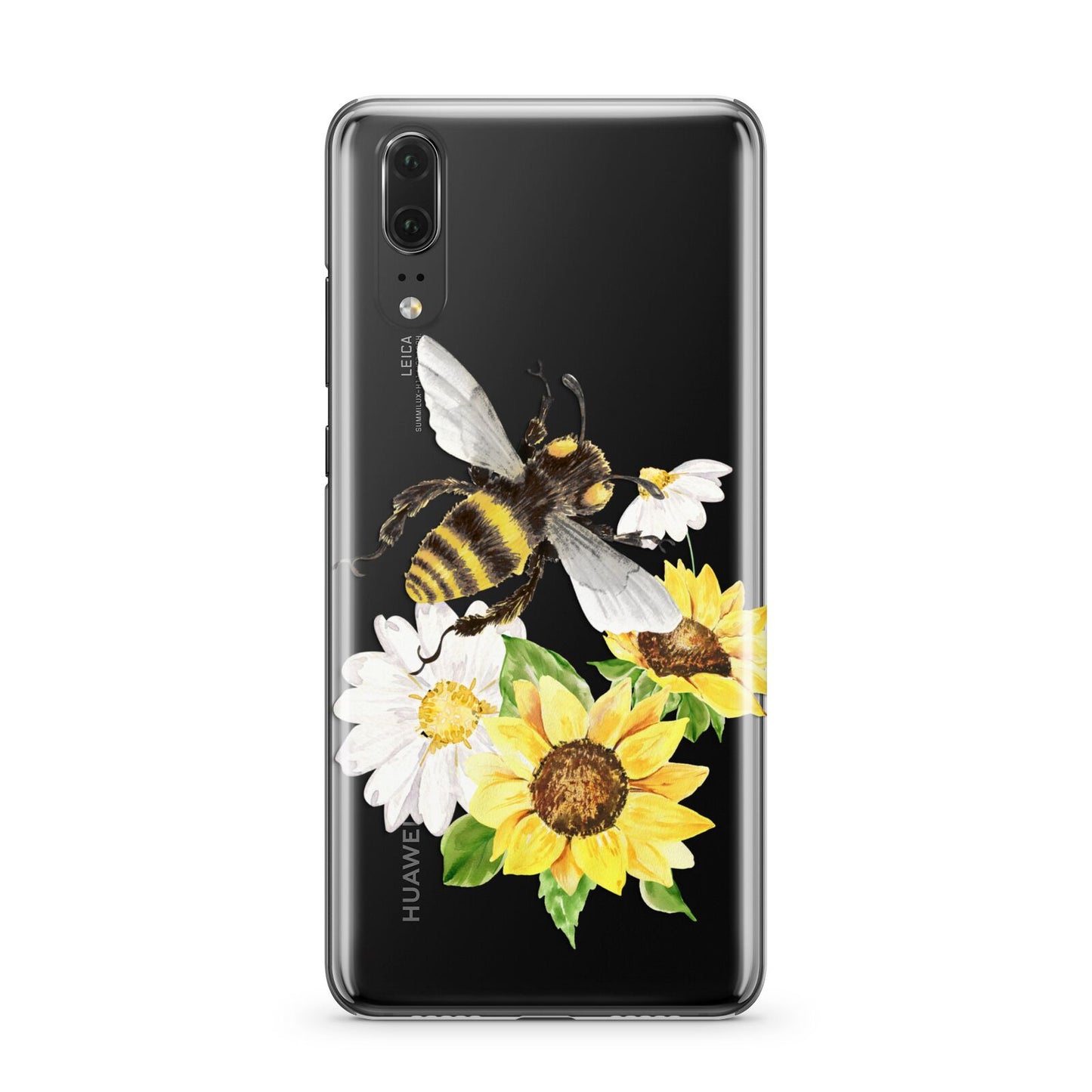 Watercolour Bee and Sunflowers Huawei P20 Phone Case