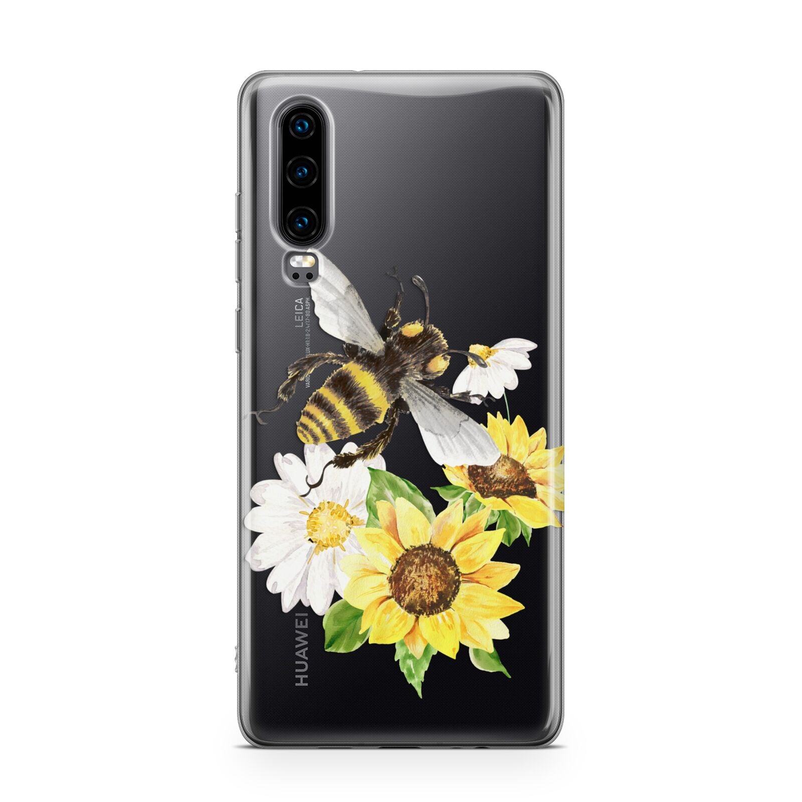 Watercolour Bee and Sunflowers Huawei P30 Phone Case