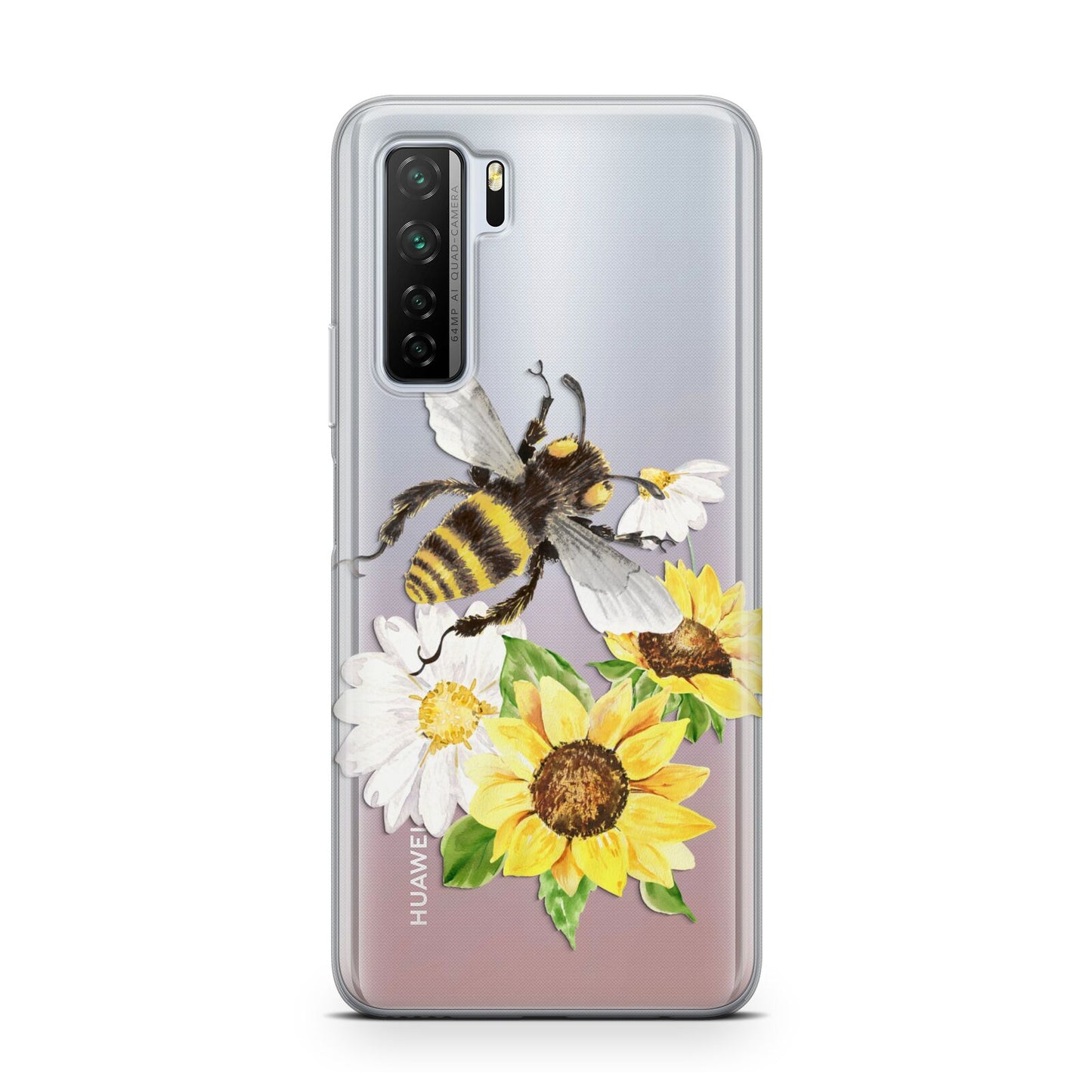 Watercolour Bee and Sunflowers Huawei P40 Lite 5G Phone Case