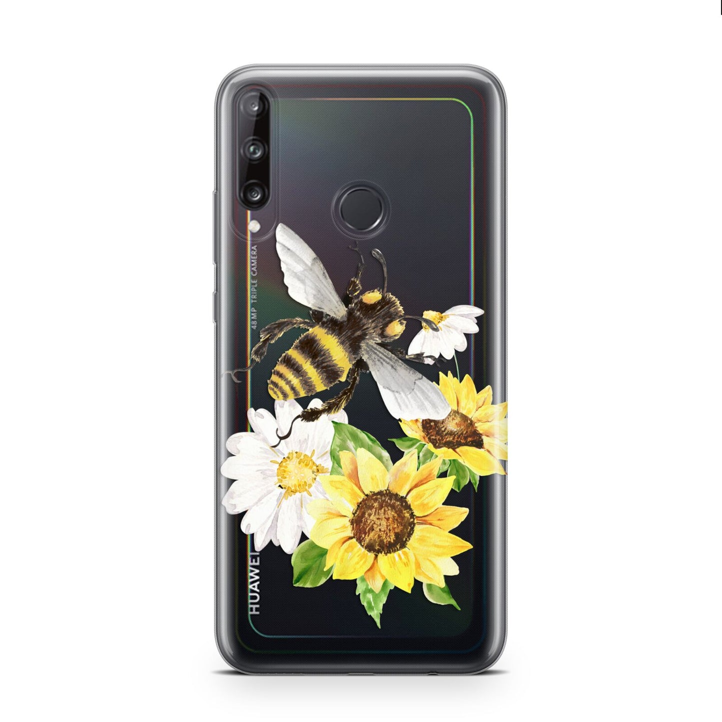 Watercolour Bee and Sunflowers Huawei P40 Lite E Phone Case