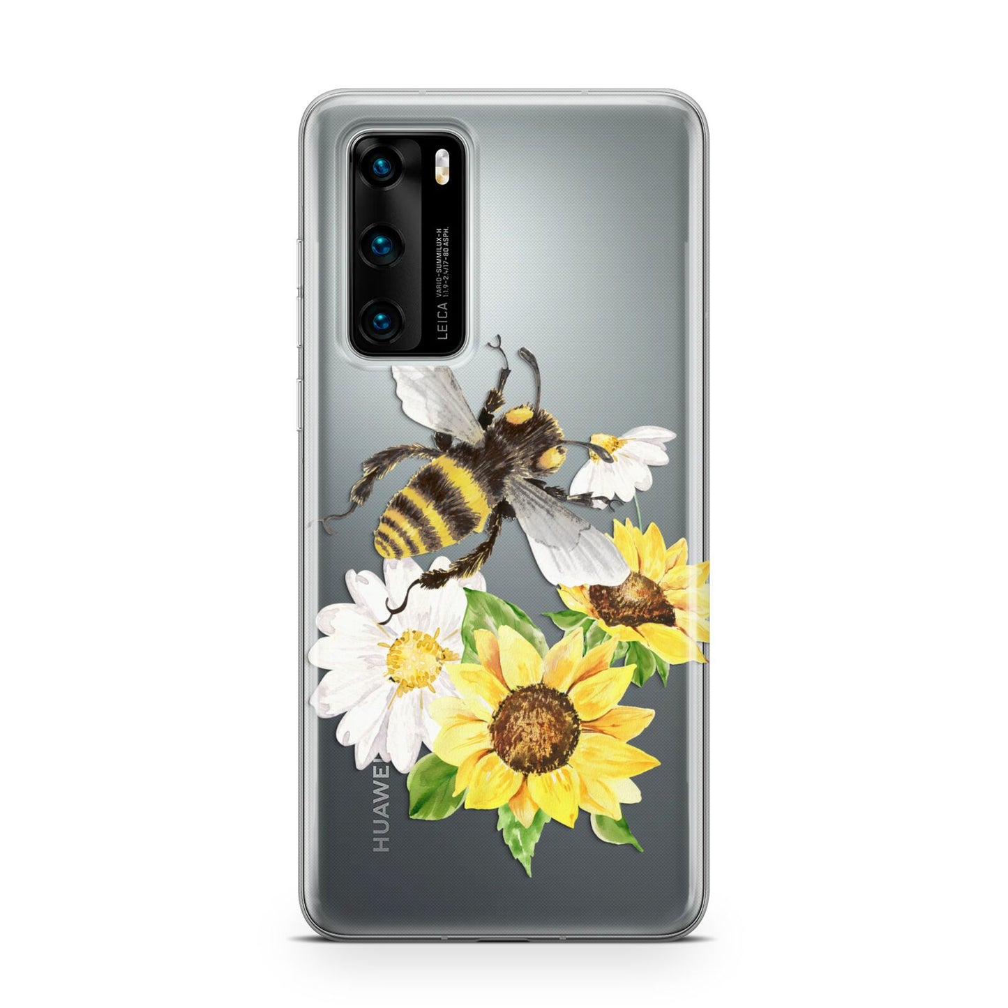 Watercolour Bee and Sunflowers Huawei P40 Phone Case