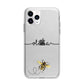 Watercolour Bee with Name Apple iPhone 11 Pro Max in Silver with Bumper Case