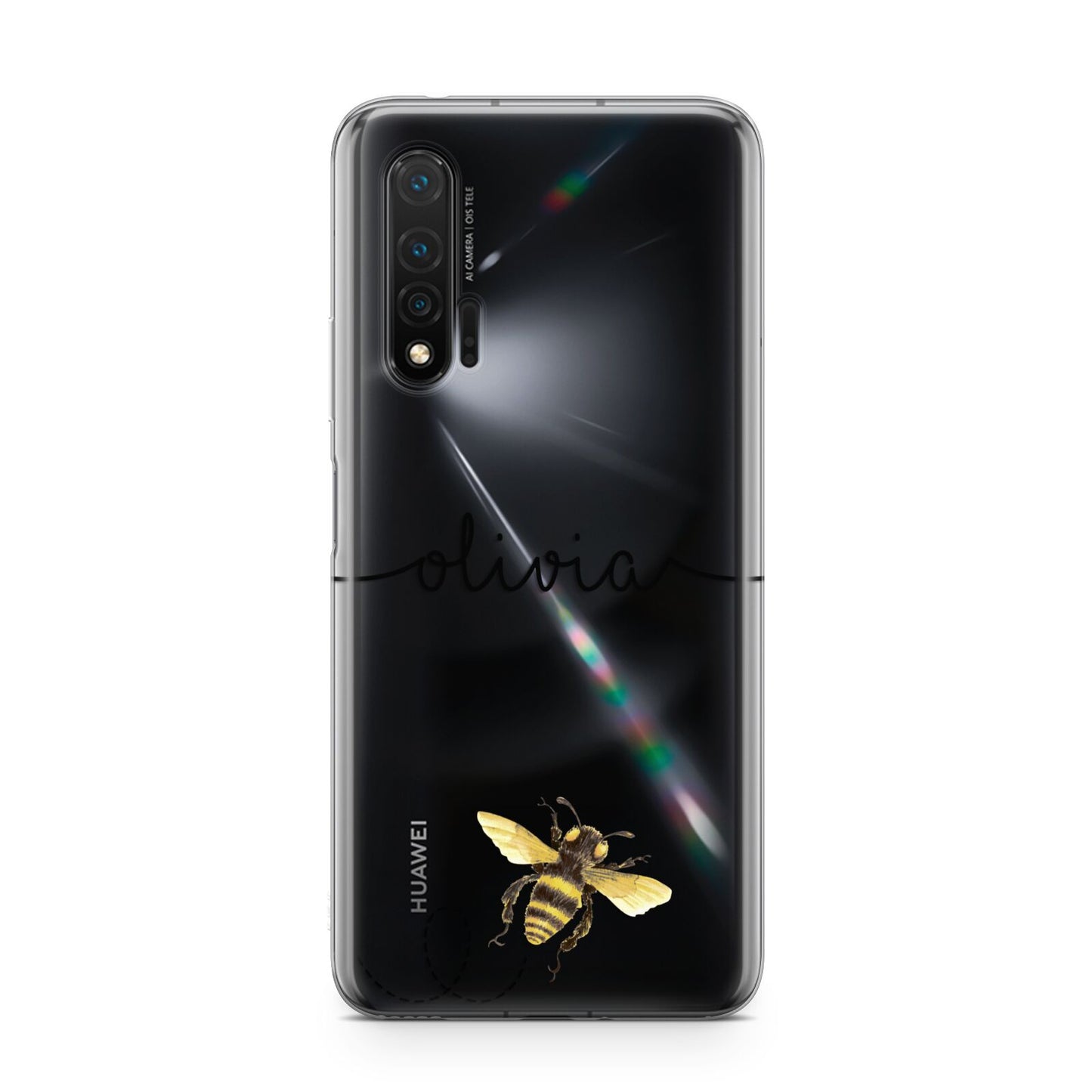 Watercolour Bee with Name Huawei Nova 6 Phone Case