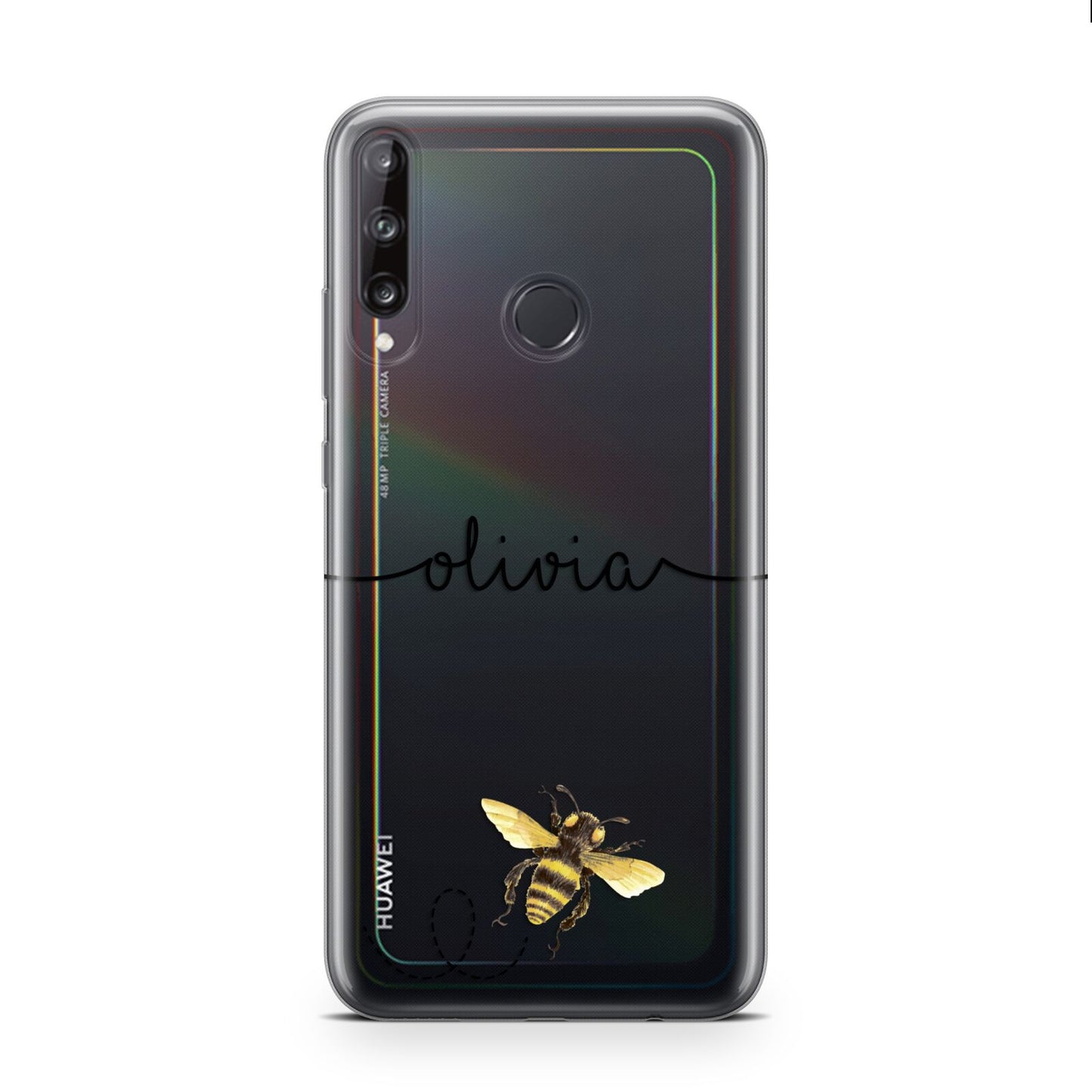 Watercolour Bee with Name Huawei P40 Lite E Phone Case