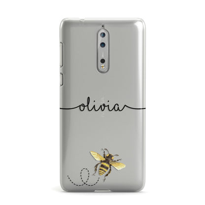 Watercolour Bee with Name Nokia Case