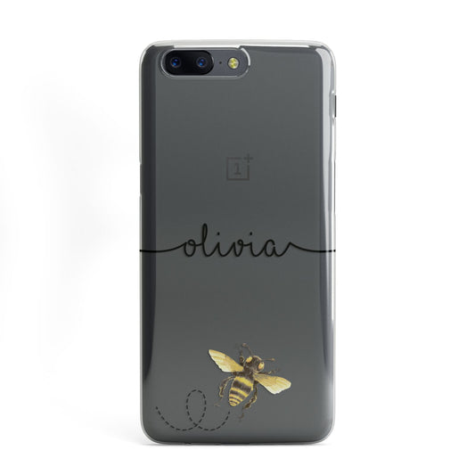 Watercolour Bee with Name OnePlus Case