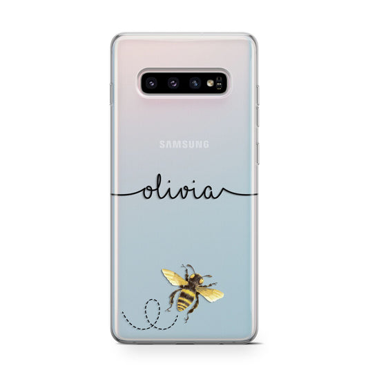 Watercolour Bee with Name Protective Samsung Galaxy Case