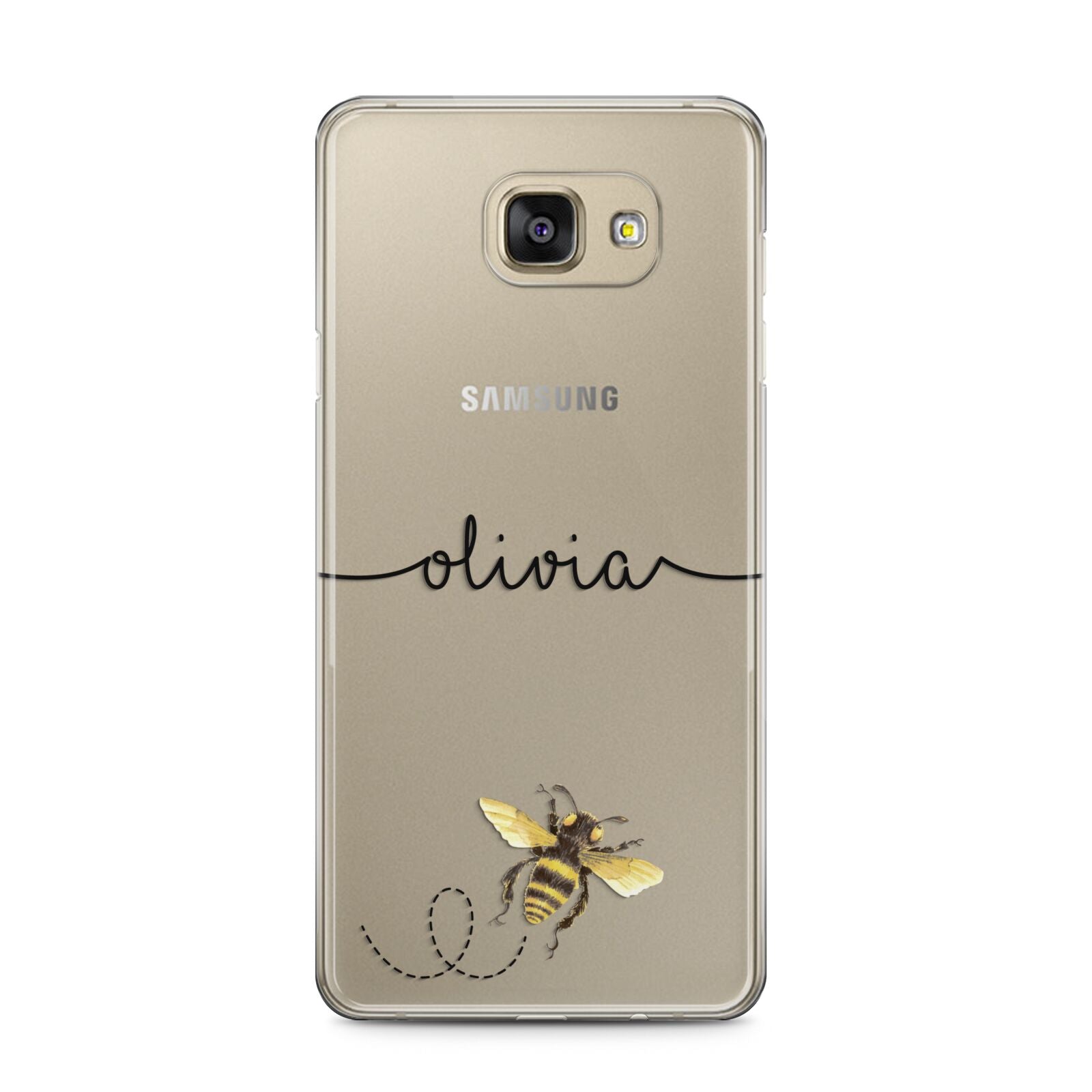 Watercolour Bee with Name Samsung Galaxy A5 2016 Case on gold phone