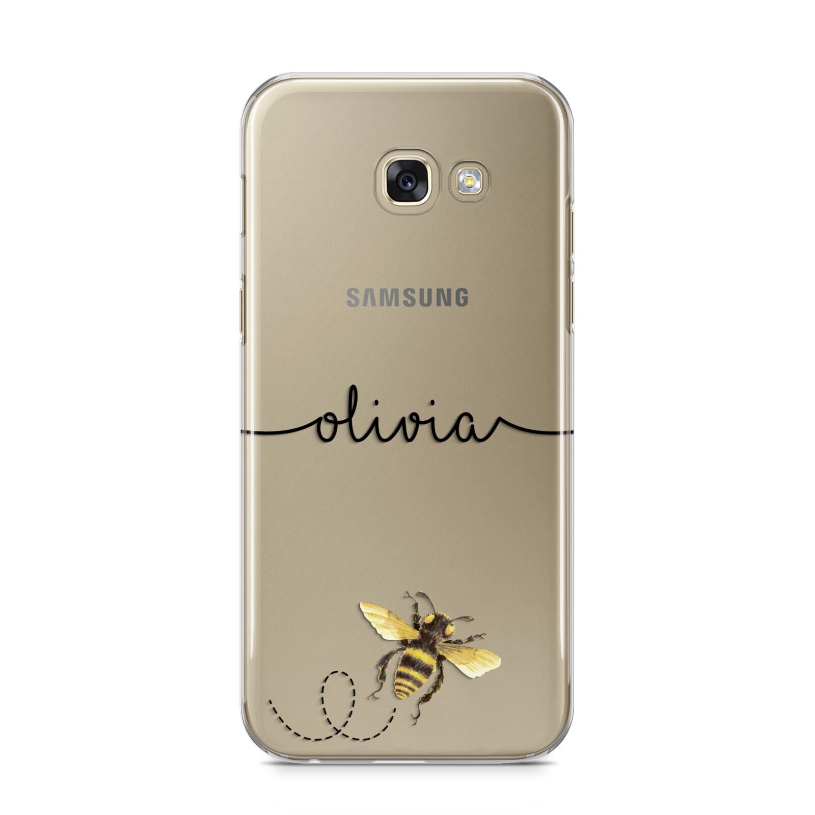 Watercolour Bee with Name Samsung Galaxy A5 2017 Case on gold phone