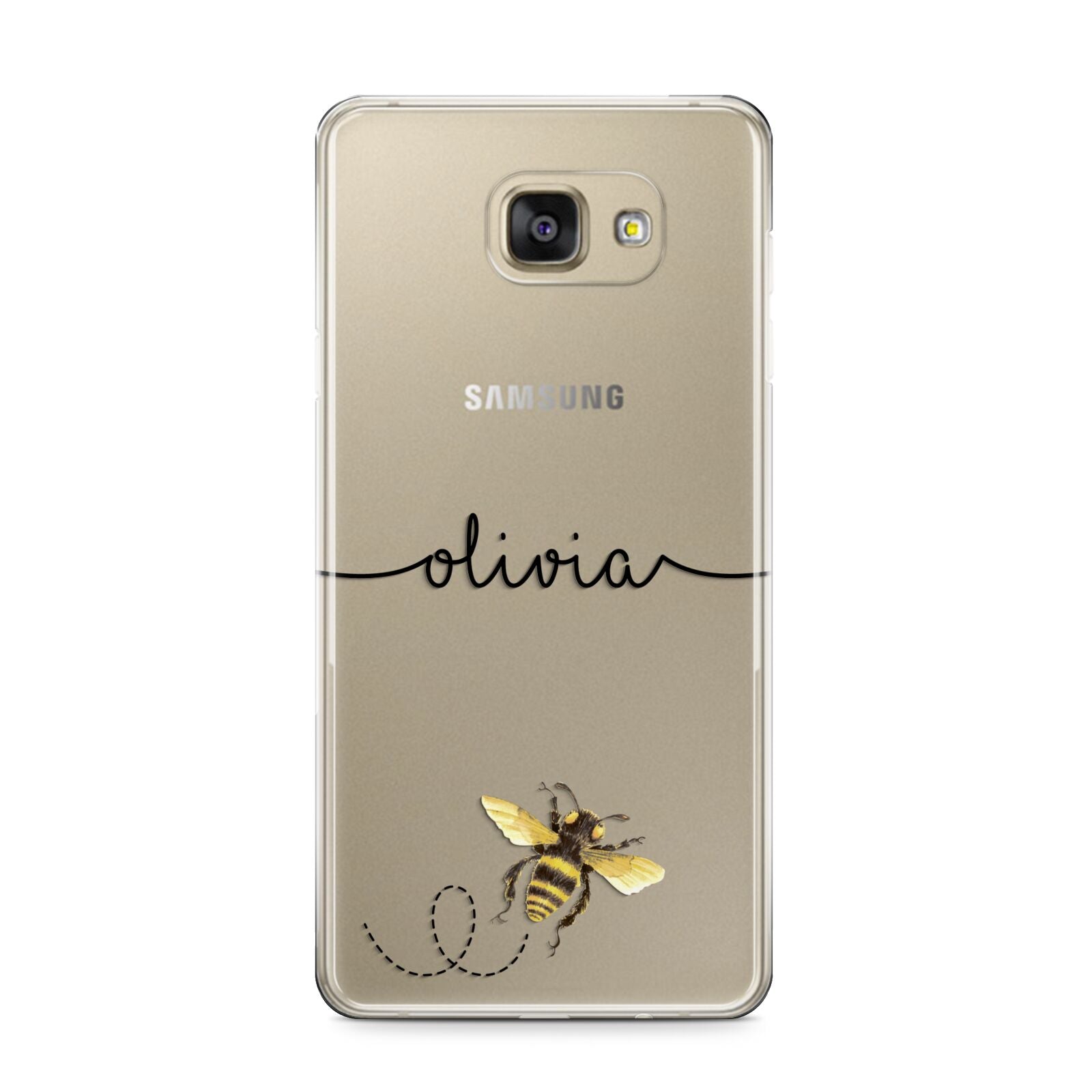 Watercolour Bee with Name Samsung Galaxy A9 2016 Case on gold phone