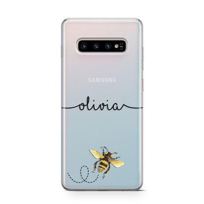 Watercolour Bee with Name Samsung Galaxy S10 Case