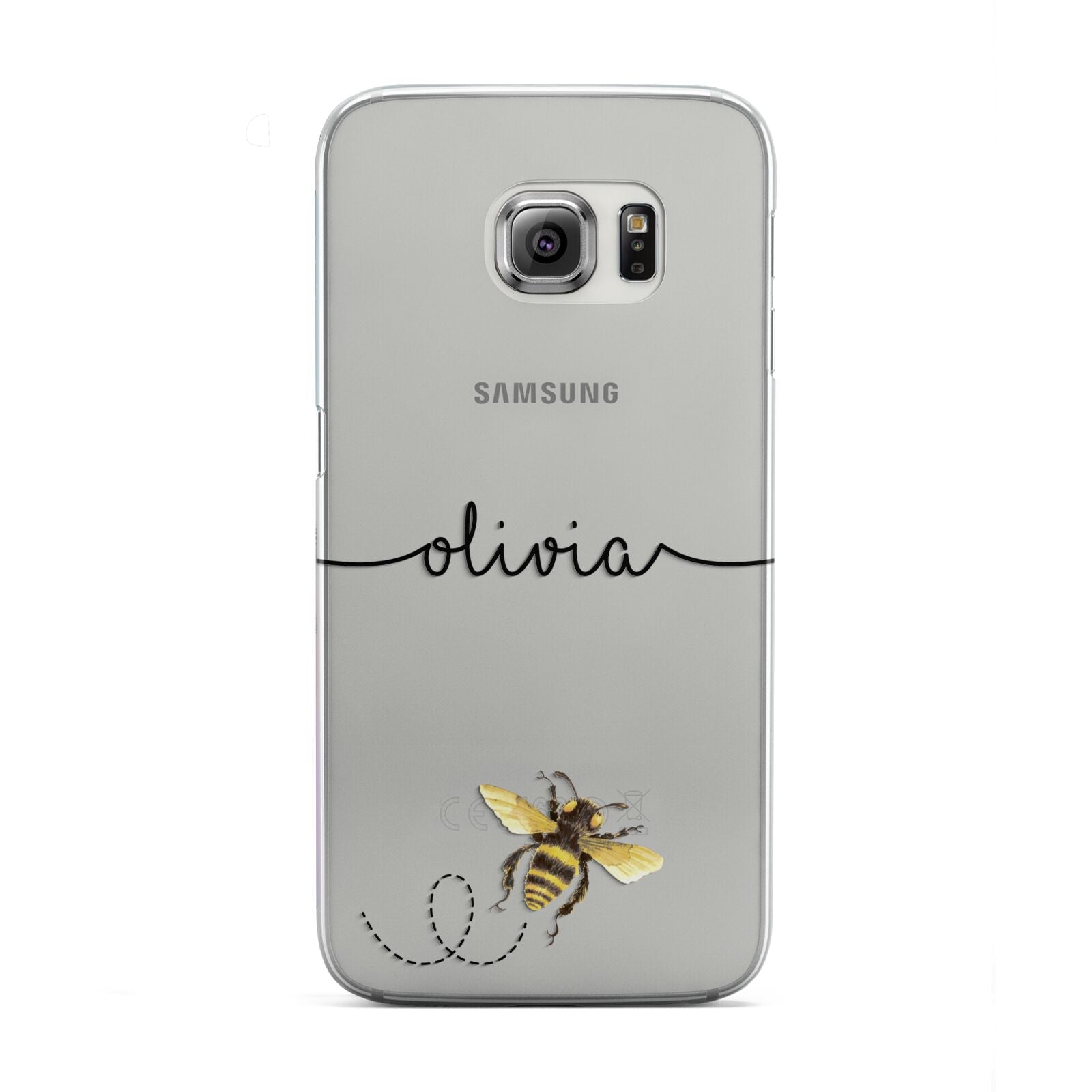 Watercolour Bee with Name Samsung Galaxy S6 Edge Case