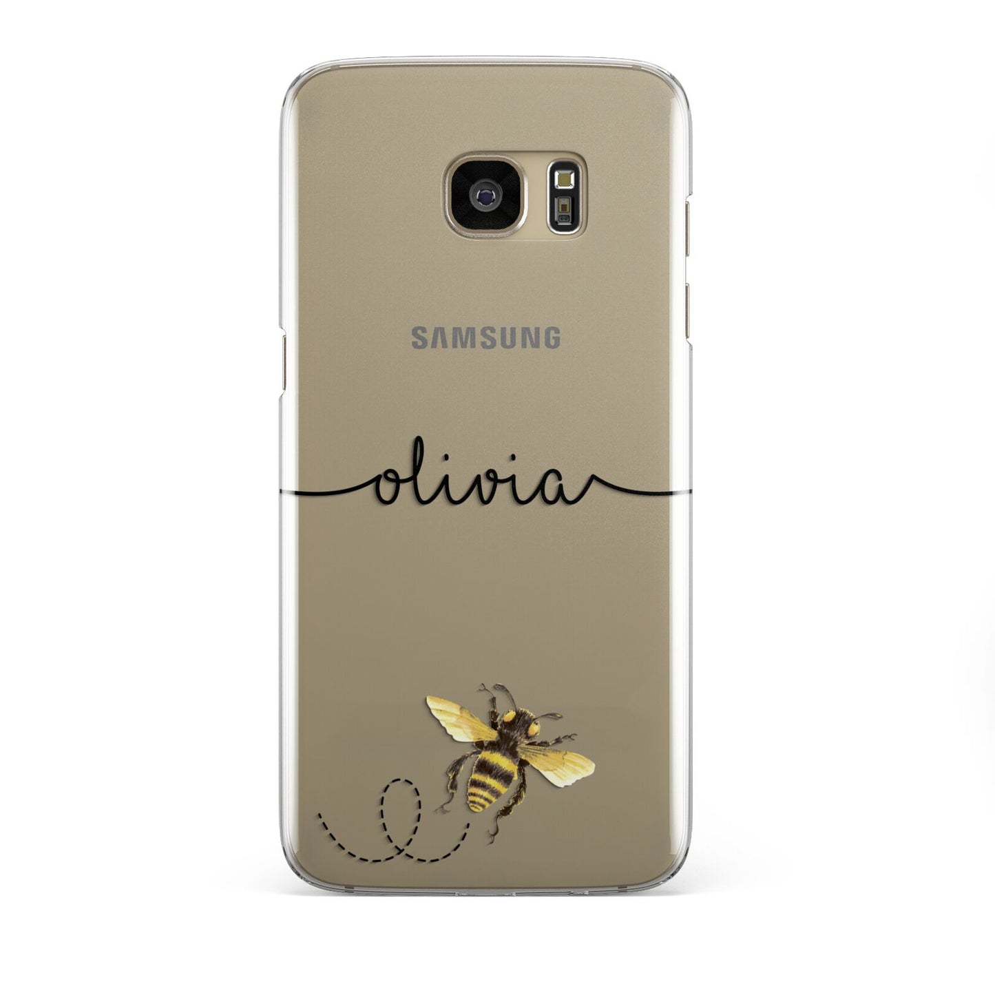 Watercolour Bee with Name Samsung Galaxy S7 Edge Case