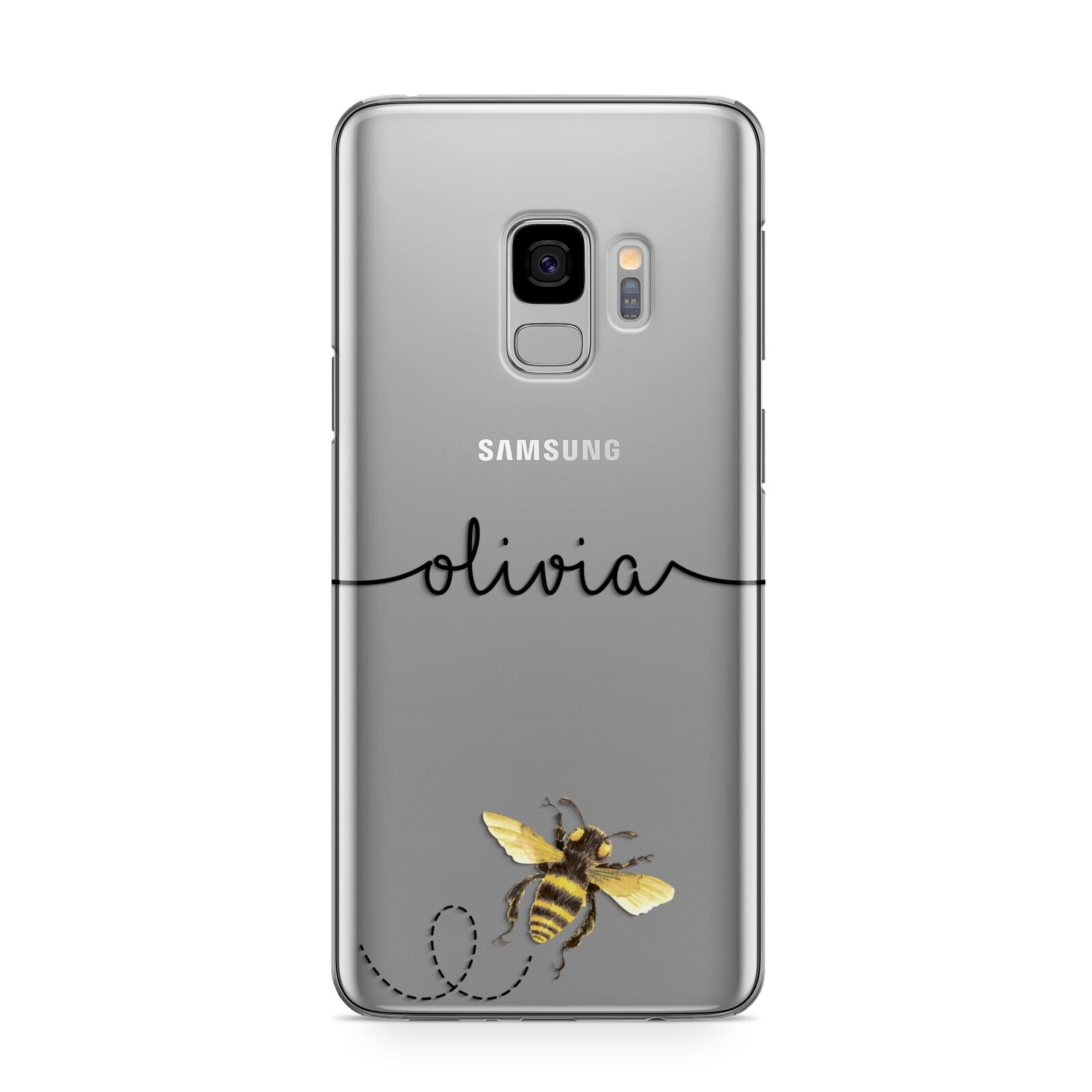 Watercolour Bee with Name Samsung Galaxy S9 Case