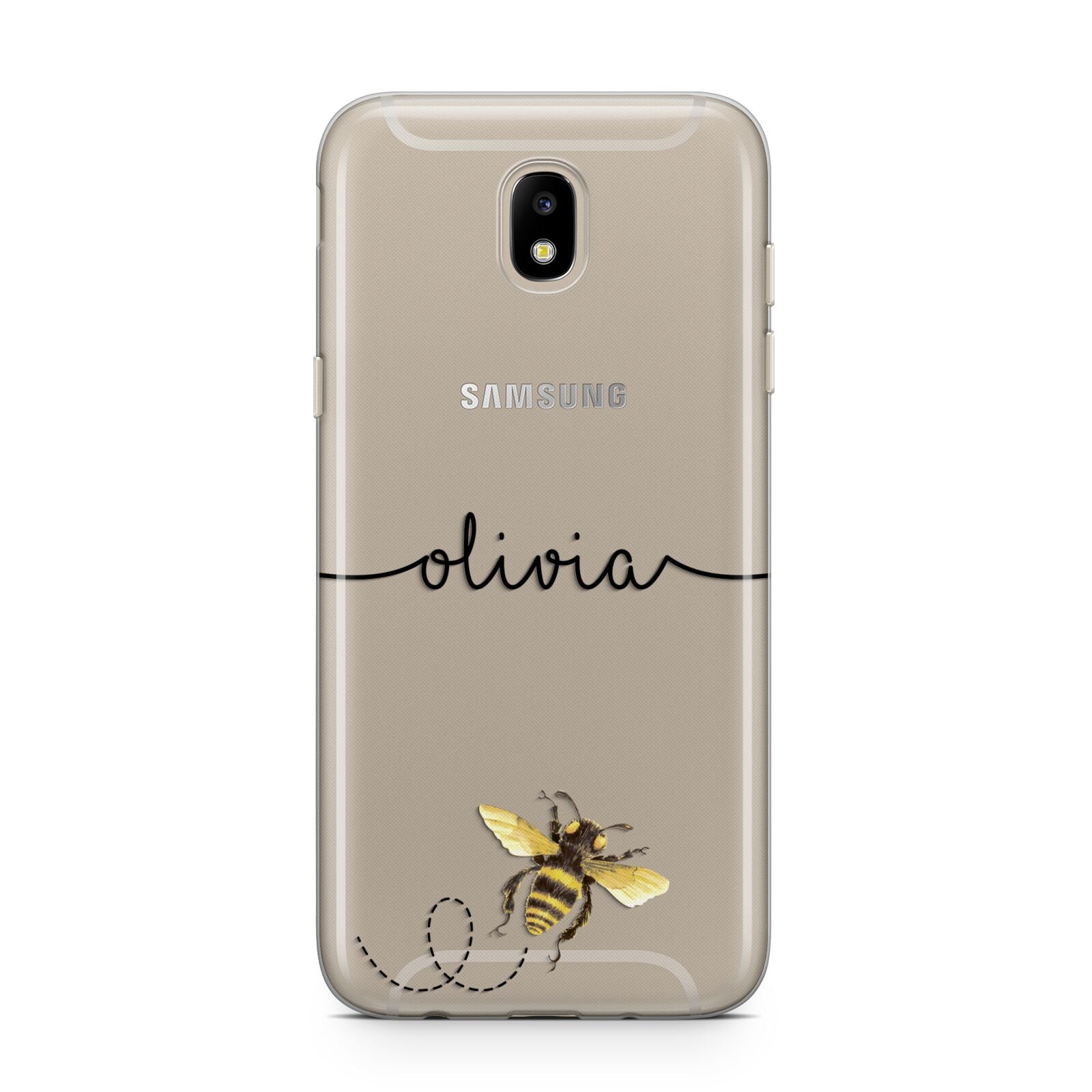 Watercolour Bee with Name Samsung J5 2017 Case