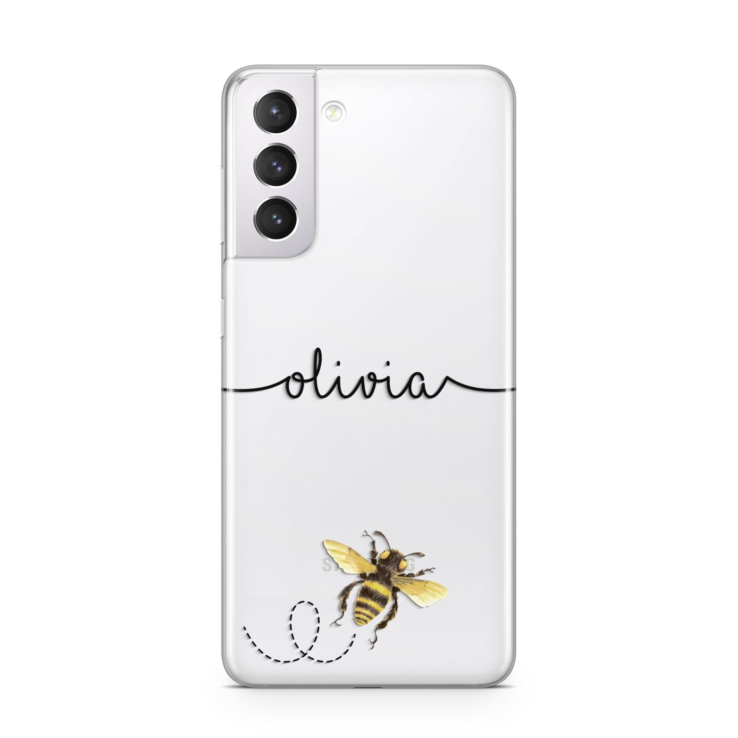 Watercolour Bee with Name Samsung S21 Case