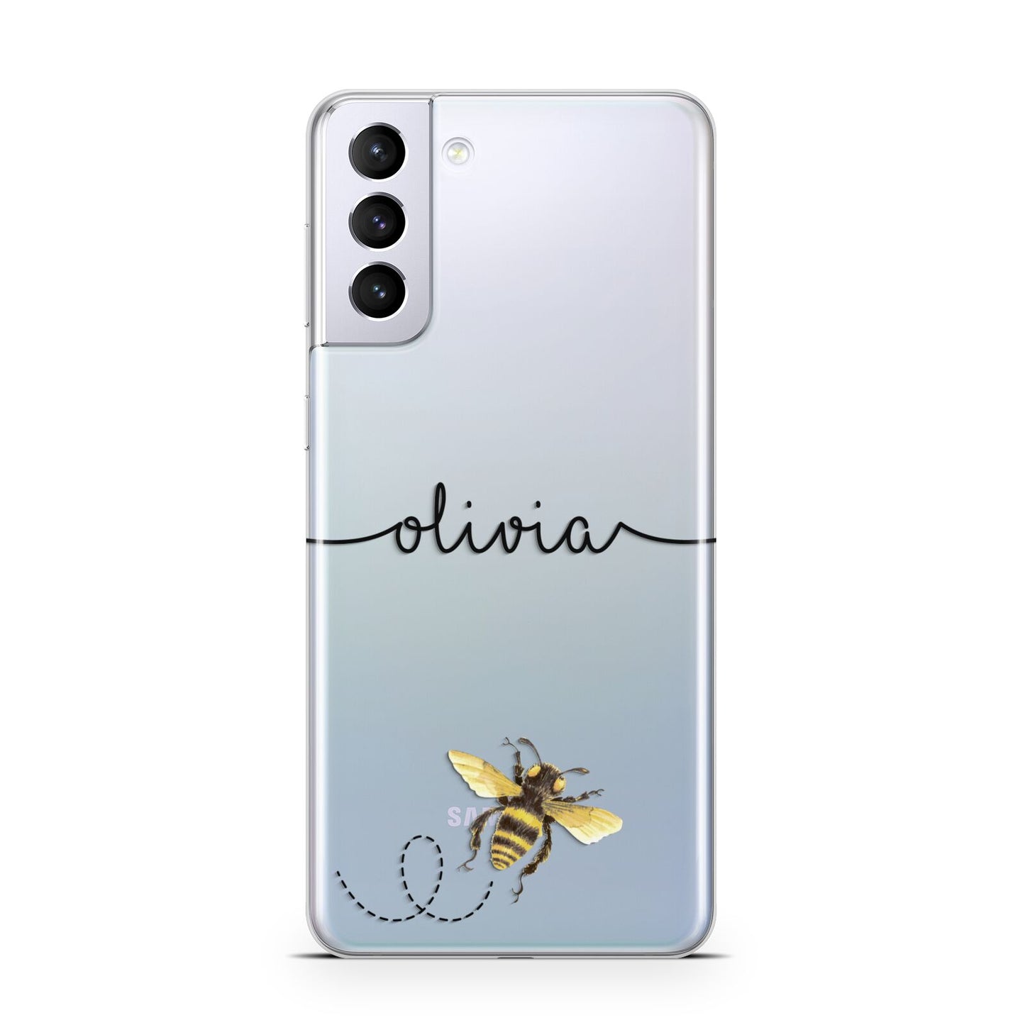 Watercolour Bee with Name Samsung S21 Plus Case