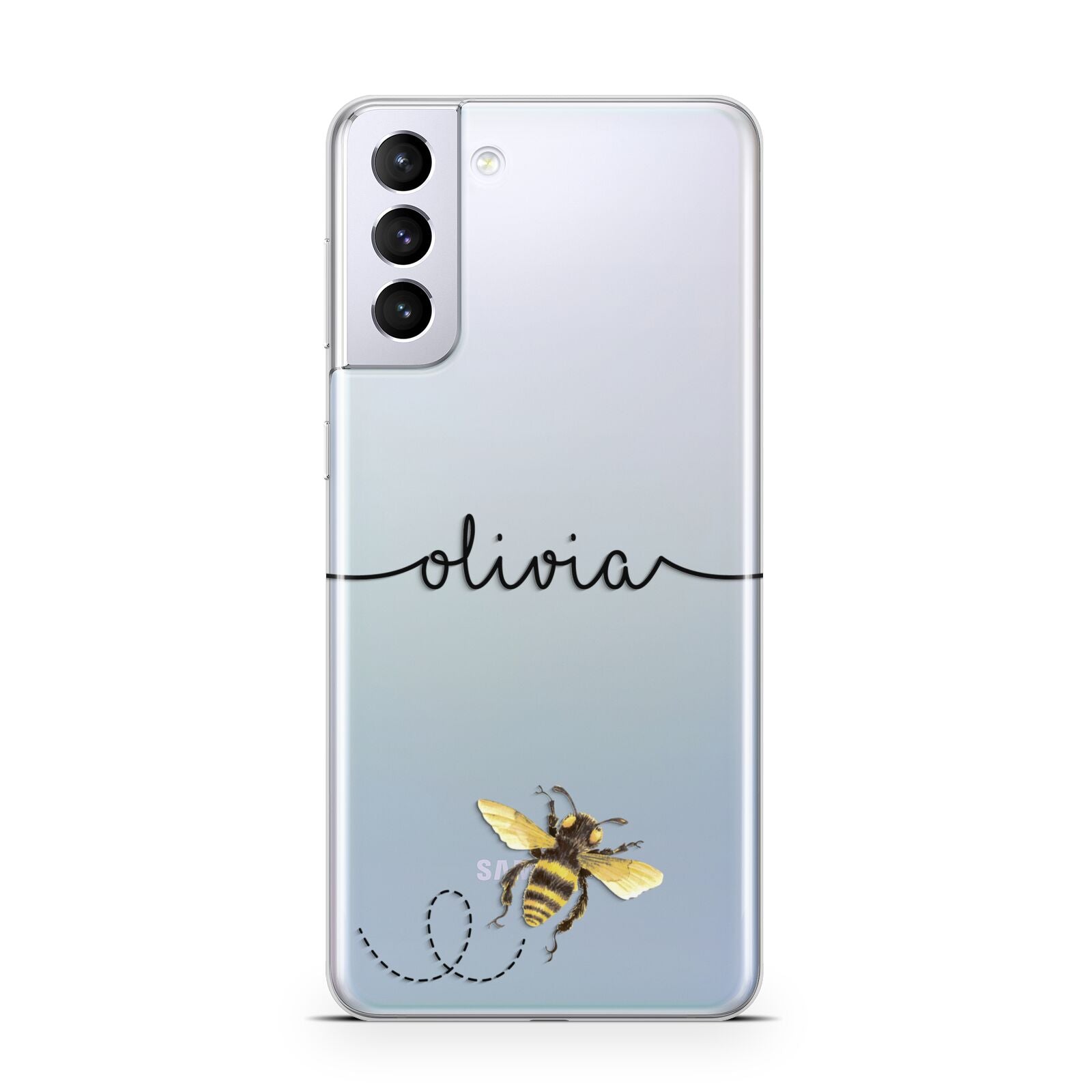 Watercolour Bee with Name Samsung S21 Plus Case