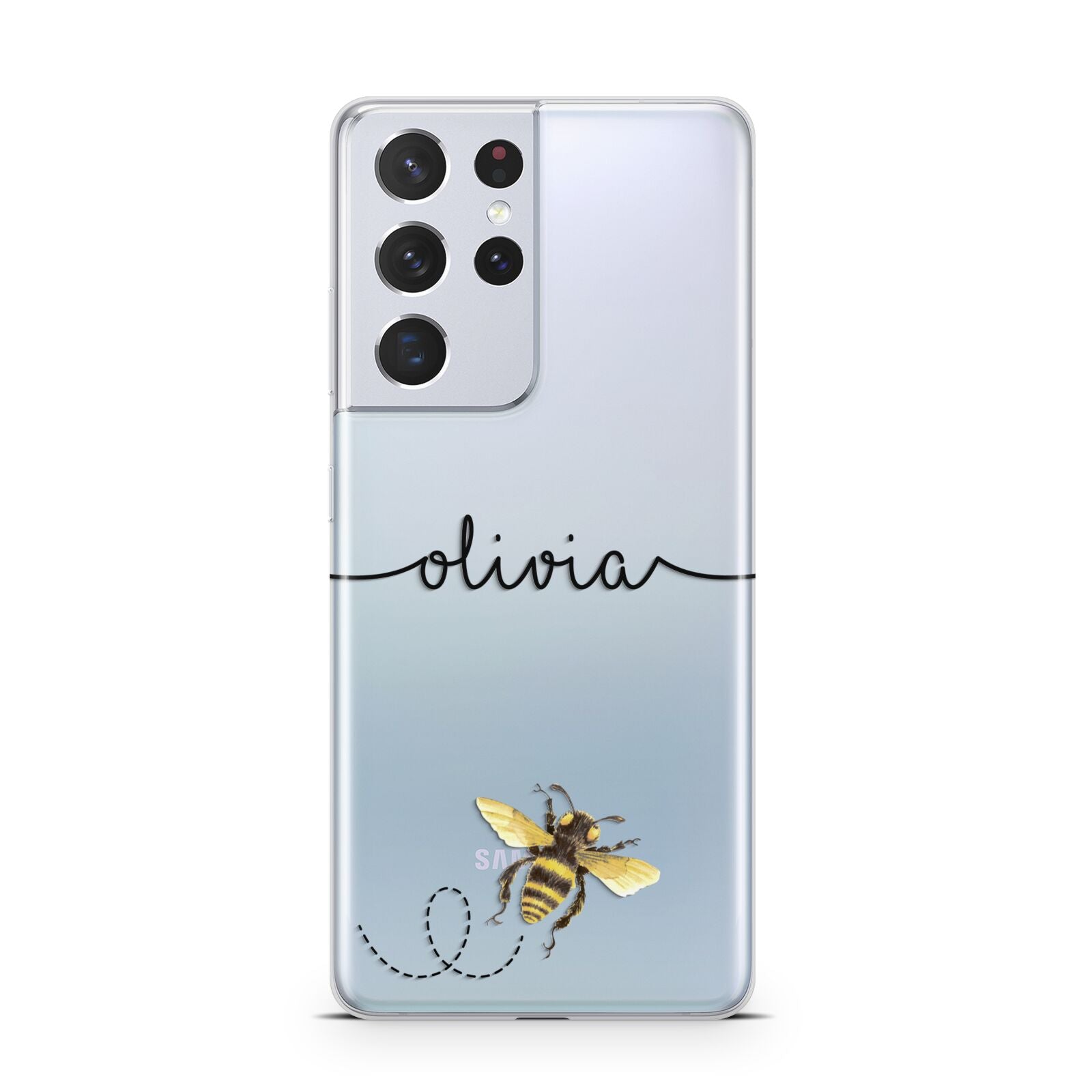 Watercolour Bee with Name Samsung S21 Ultra Case