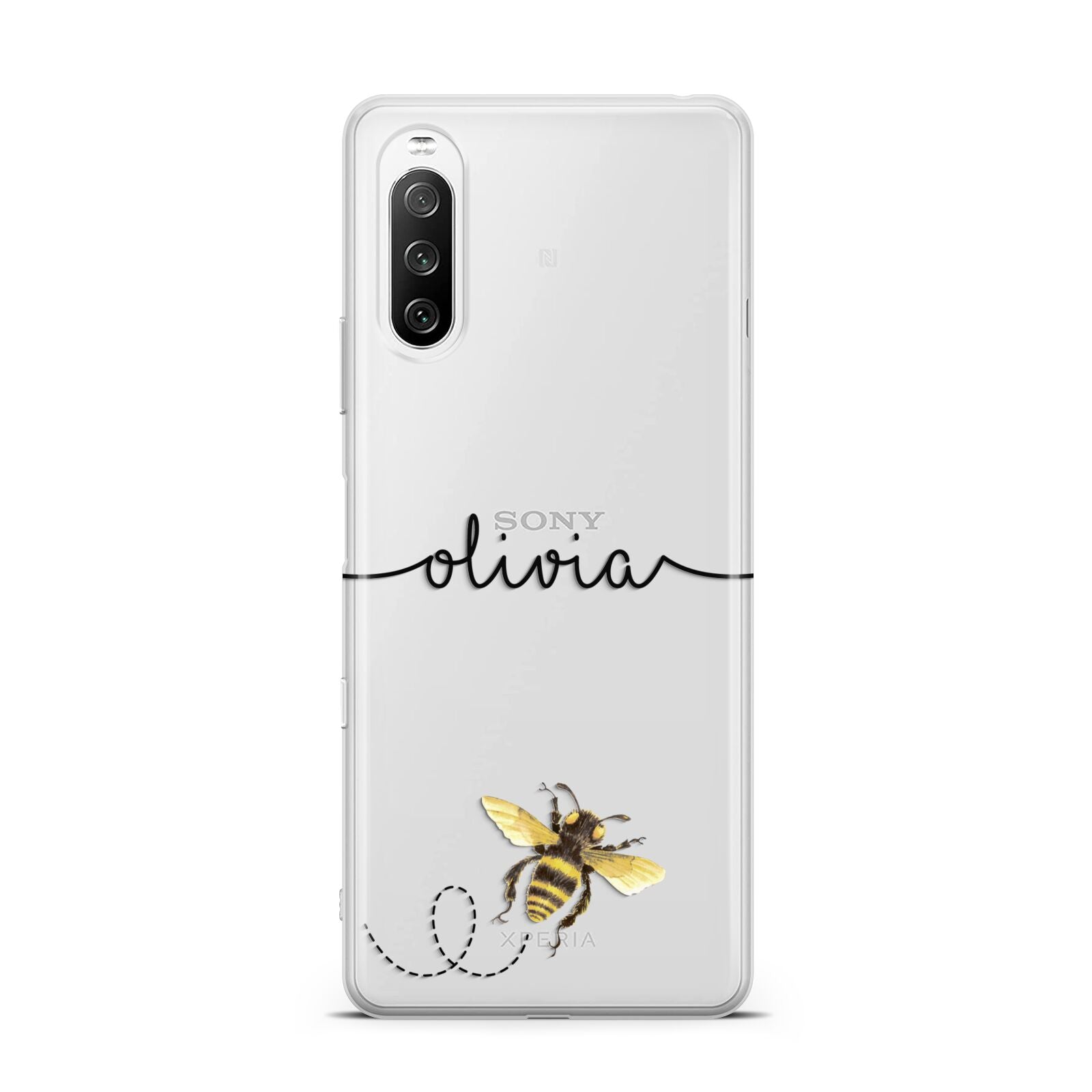 Watercolour Bee with Name Sony Xperia 10 III Case