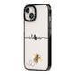 Watercolour Bee with Name iPhone 13 Black Impact Case Side Angle on Silver phone