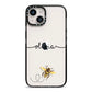 Watercolour Bee with Name iPhone 14 Black Impact Case on Silver phone