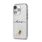 Watercolour Bee with Name iPhone 14 Pro Glitter Tough Case Silver Angled Image