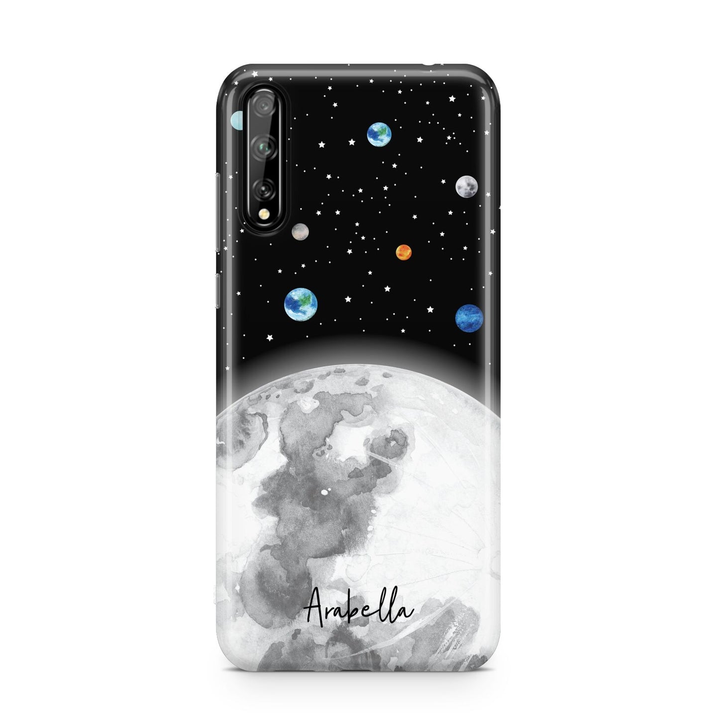 Watercolour Close up Moon with Name Huawei Enjoy 10s Phone Case