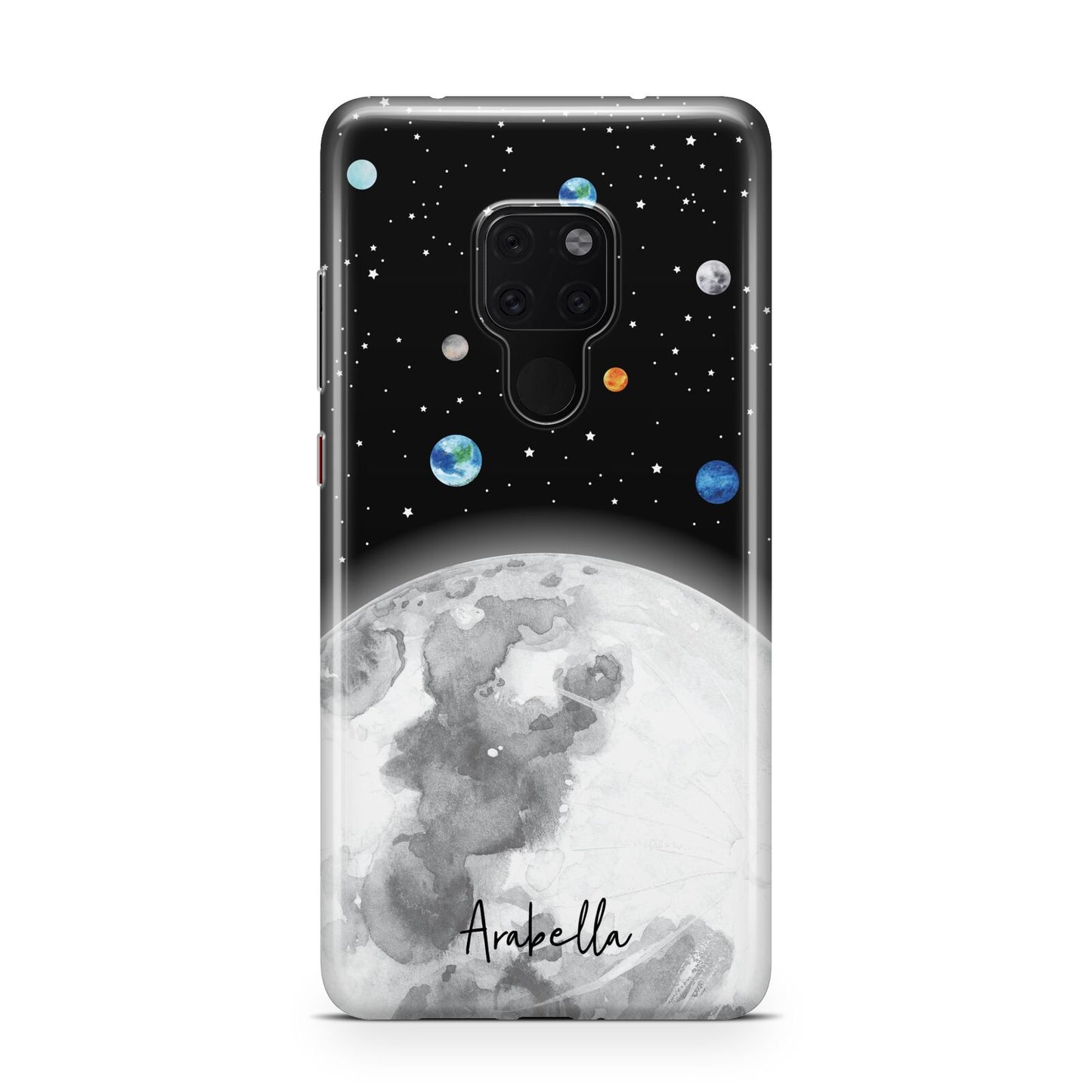 Watercolour Close up Moon with Name Huawei Mate 20 Phone Case