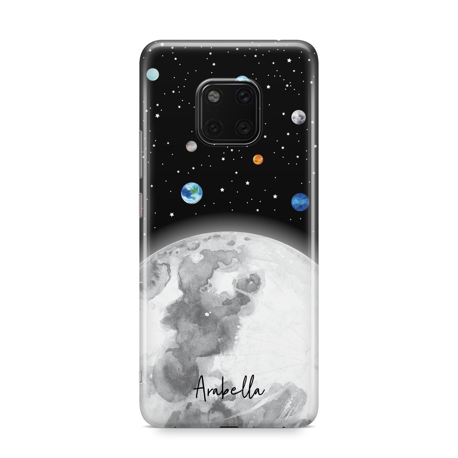 Watercolour Close up Moon with Name Huawei Mate 20 Pro Phone Case