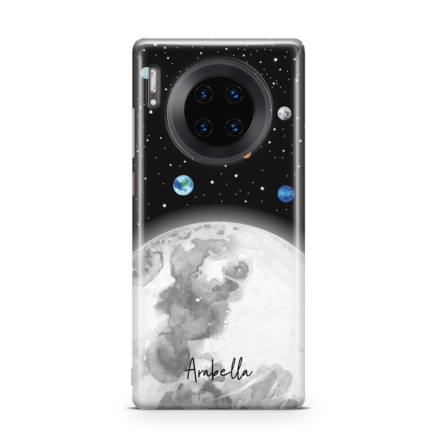 Watercolour Close up Moon with Name Huawei Mate 30 Pro Phone Case