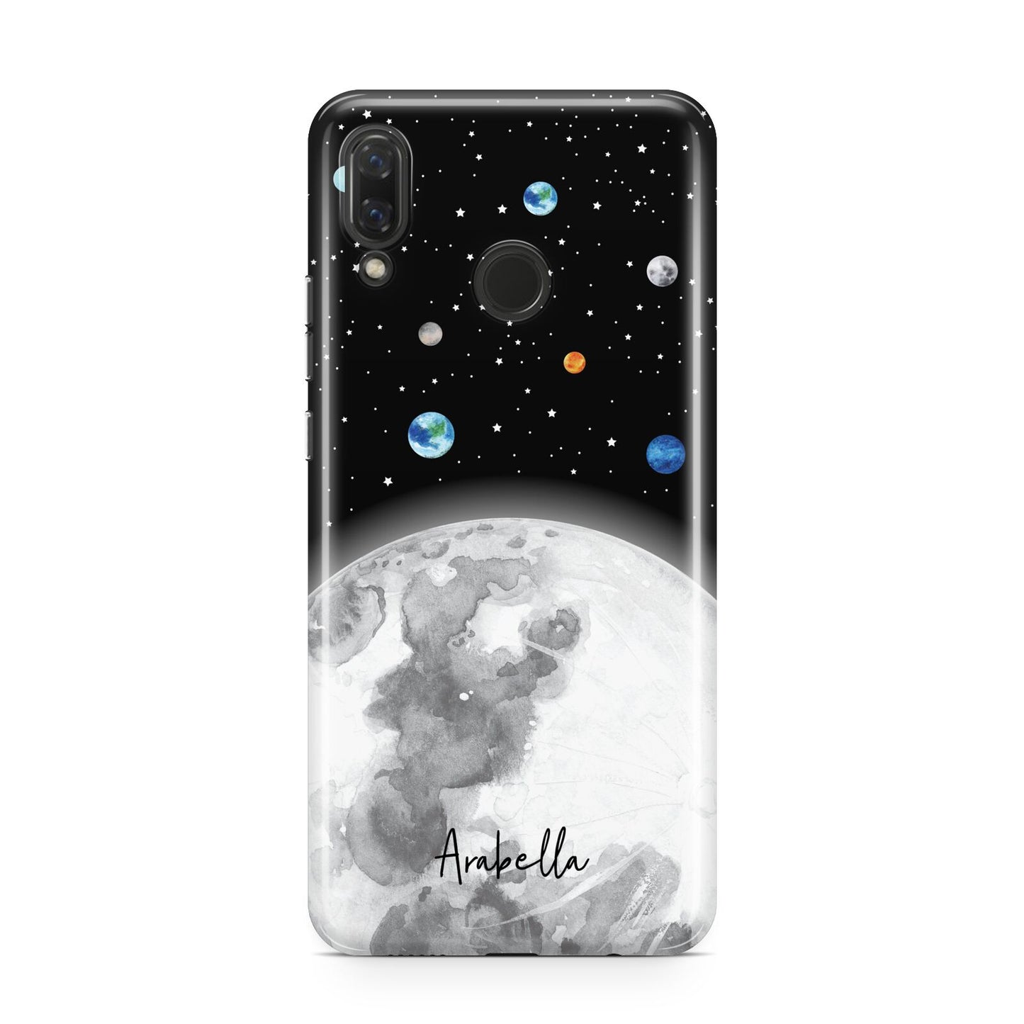 Watercolour Close up Moon with Name Huawei Nova 3 Phone Case