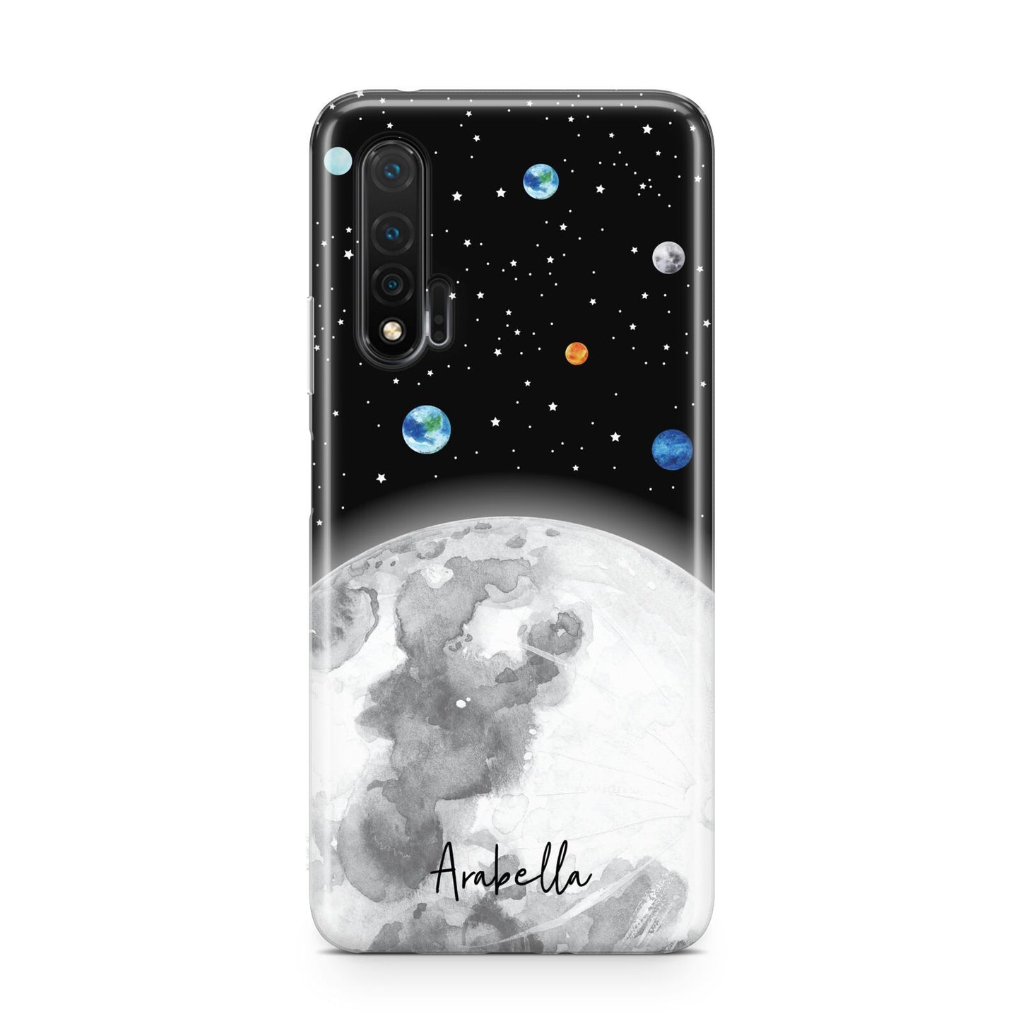 Watercolour Close up Moon with Name Huawei Nova 6 Phone Case