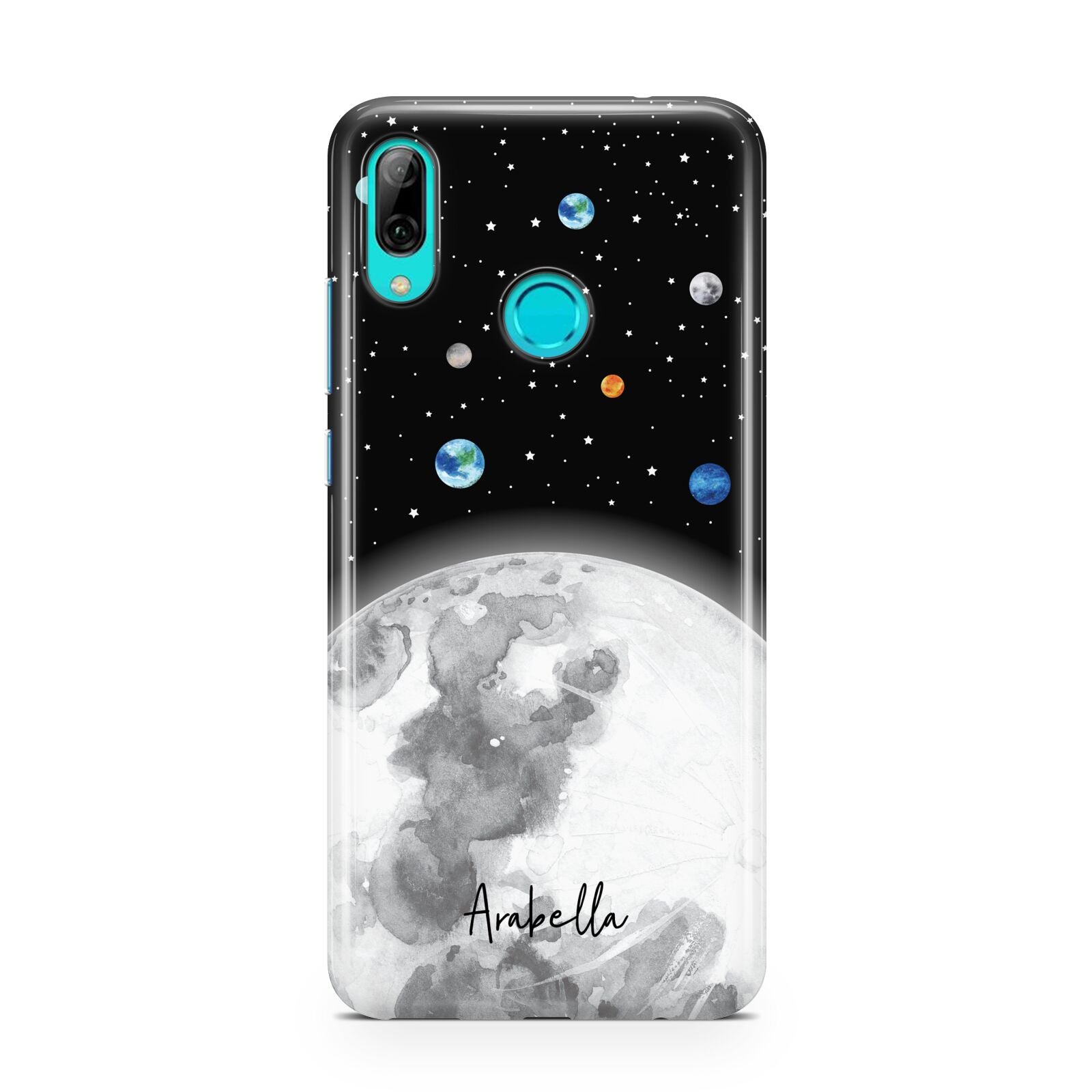 Watercolour Close up Moon with Name Huawei P Smart 2019 Case