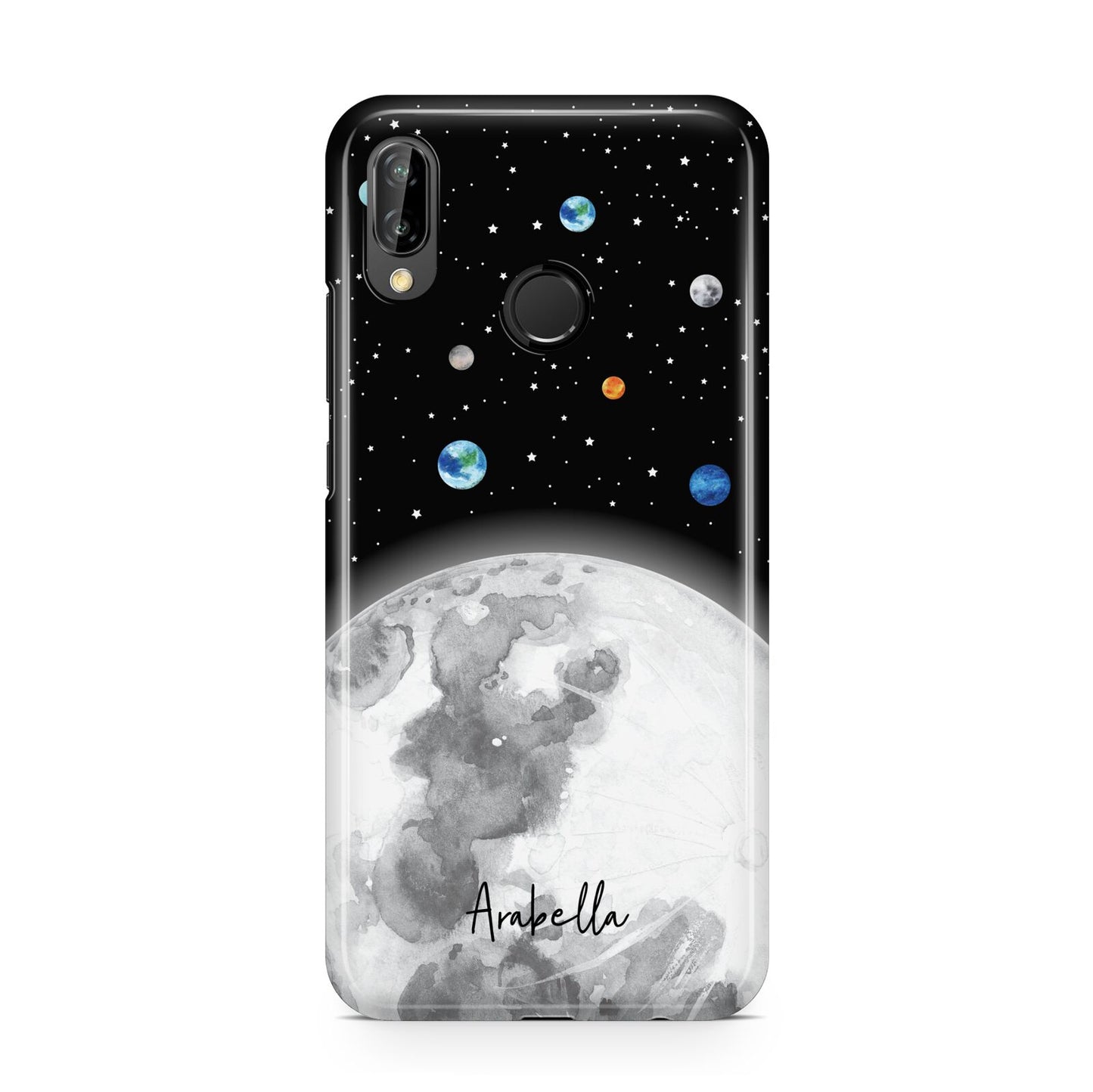 Watercolour Close up Moon with Name Huawei P20 Lite Phone Case