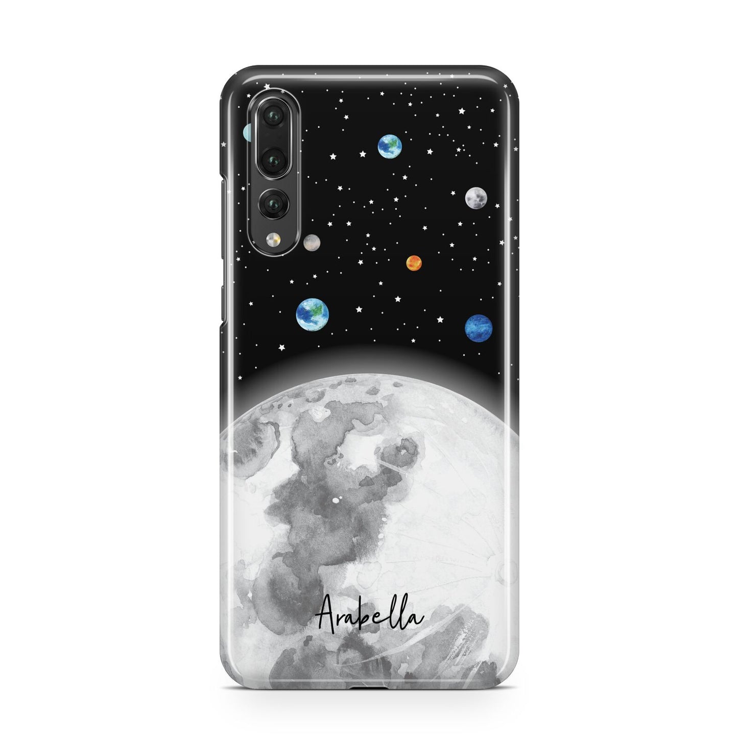 Watercolour Close up Moon with Name Huawei P20 Pro Phone Case