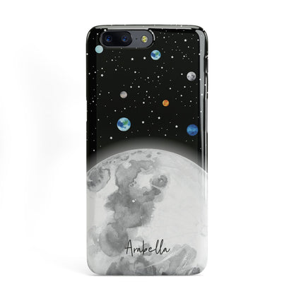 Watercolour Close up Moon with Name OnePlus Case