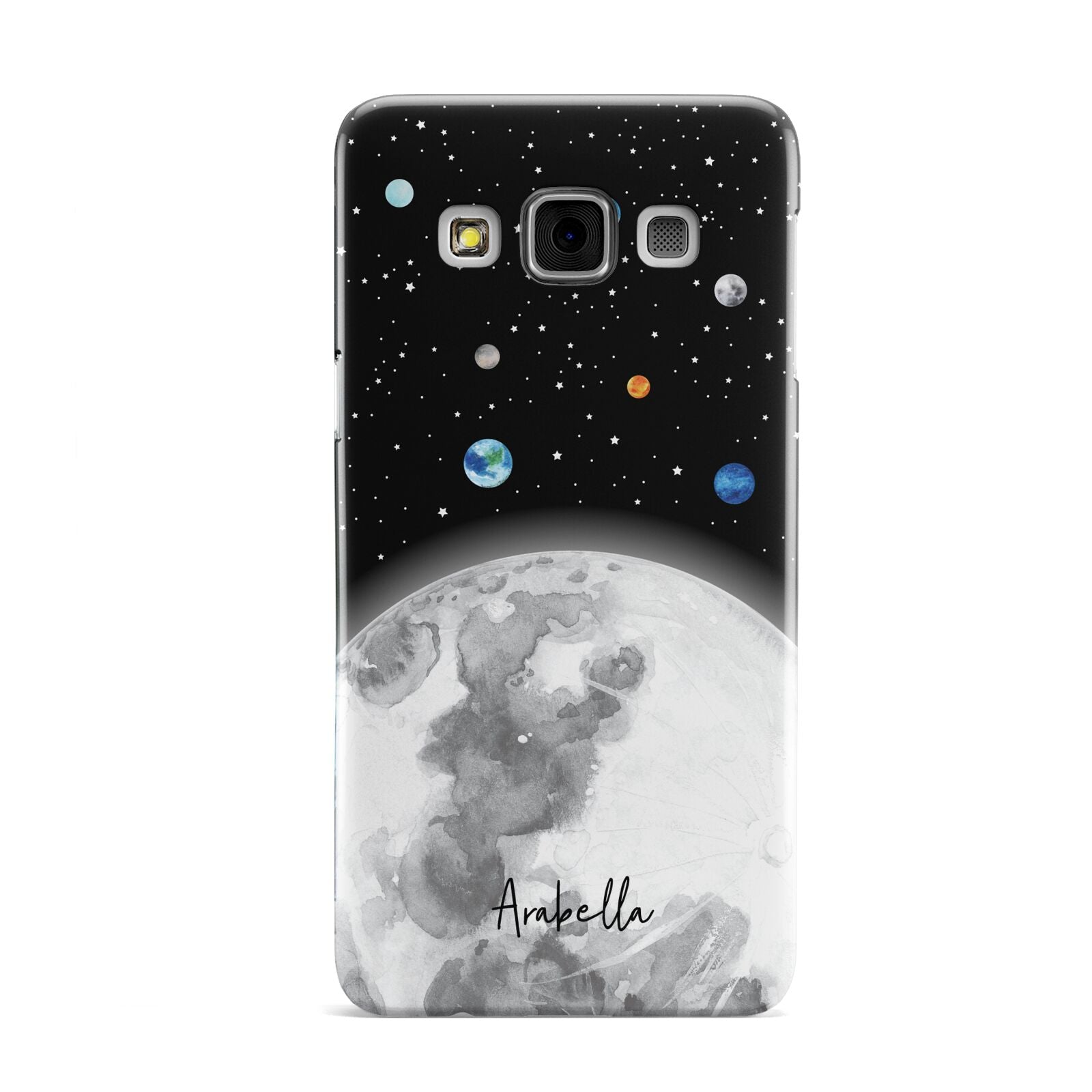 Watercolour Close up Moon with Name Samsung Galaxy A3 Case