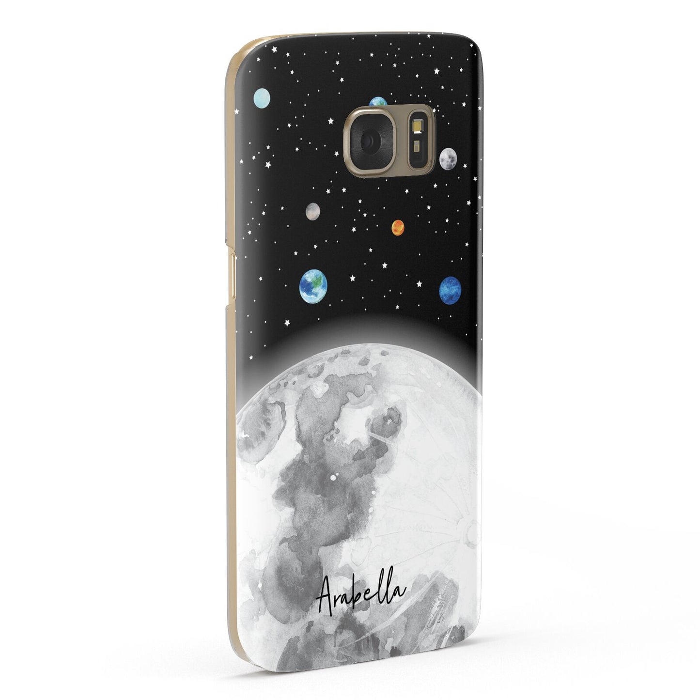 Watercolour Close up Moon with Name Samsung Galaxy Case Fourty Five Degrees