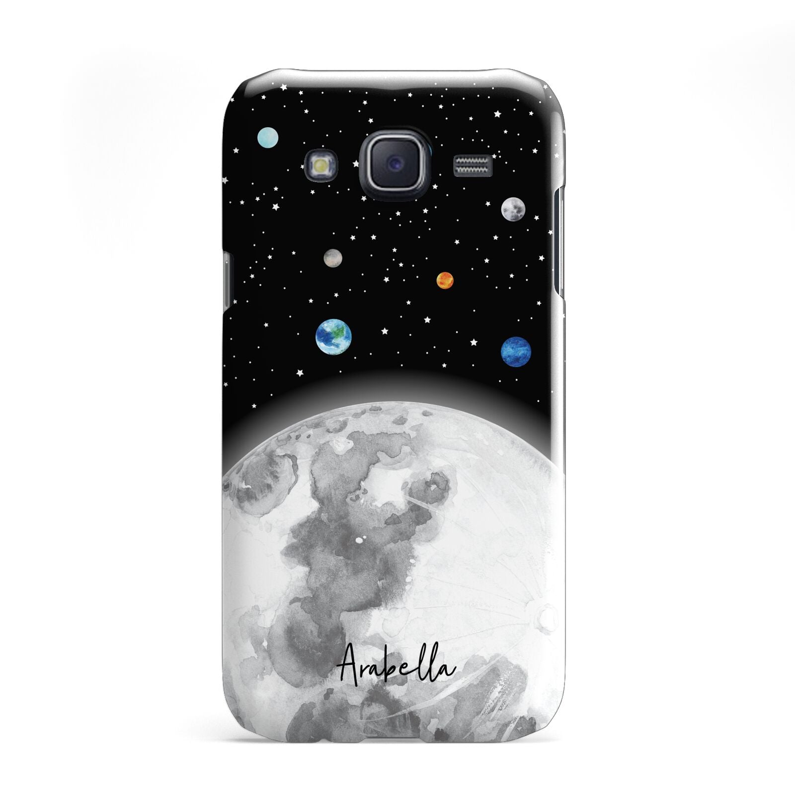 Watercolour Close up Moon with Name Samsung Galaxy J5 Case