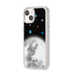 Watercolour Close up Moon with Name iPhone 14 Clear Tough Case Starlight Angled Image