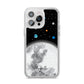 Watercolour Close up Moon with Name iPhone 14 Pro Max Clear Tough Case Silver