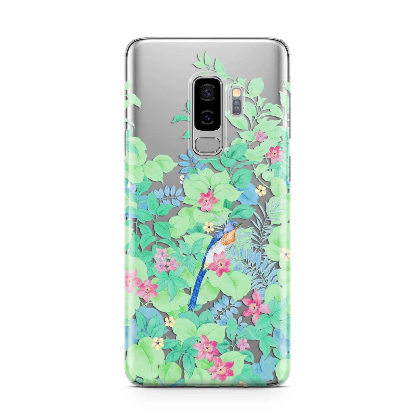 Watercolour Floral Samsung Galaxy S9 Plus Case on Silver phone