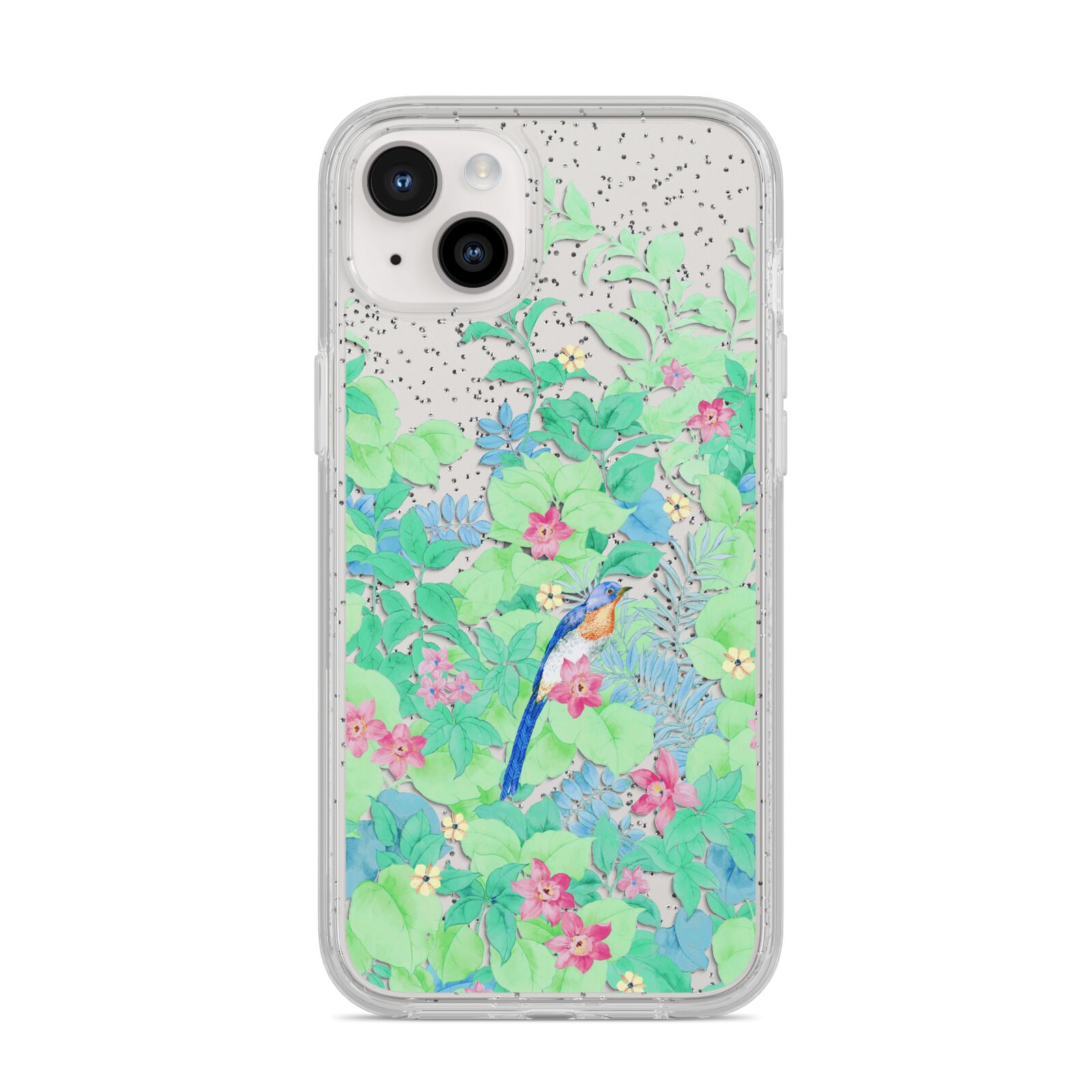 Watercolour Floral iPhone 14 Plus Glitter Tough Case Starlight