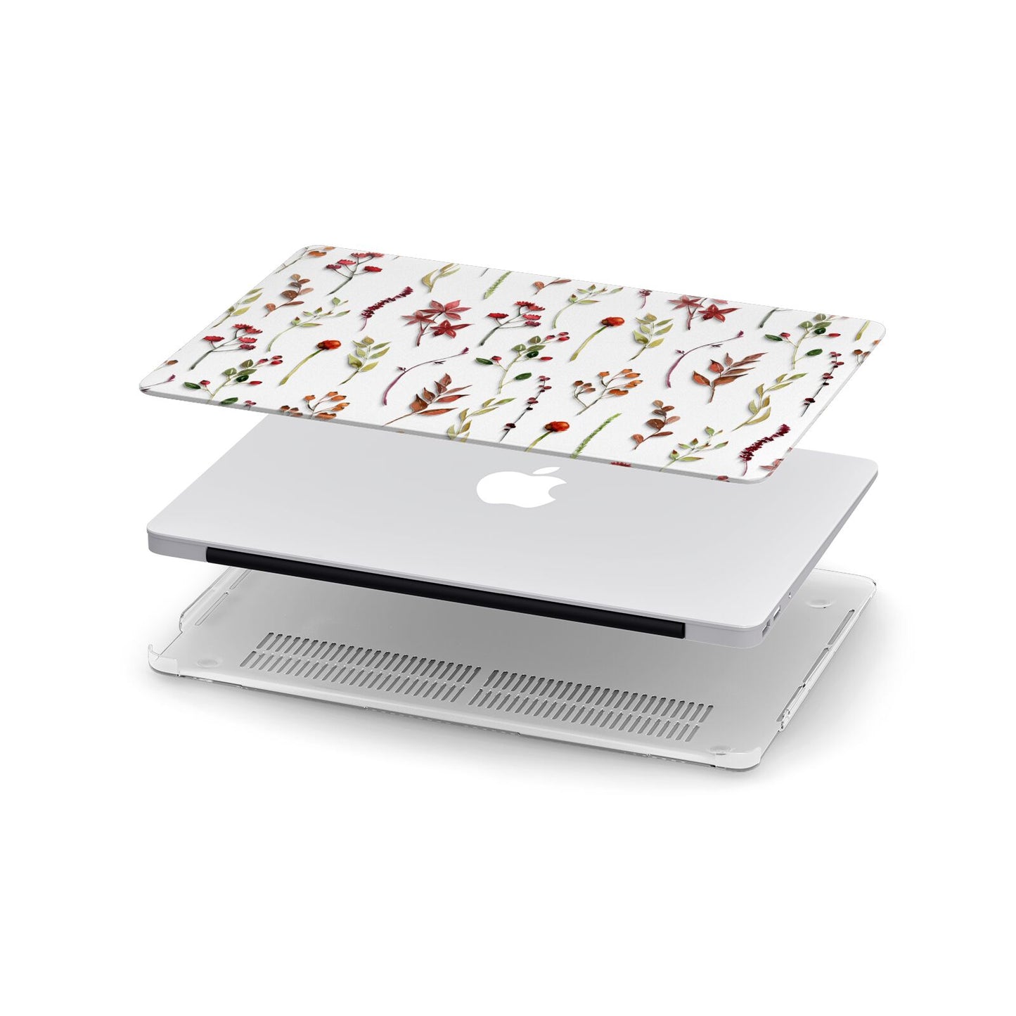 Watercolour Flowers and Foliage Apple MacBook Case in Detail